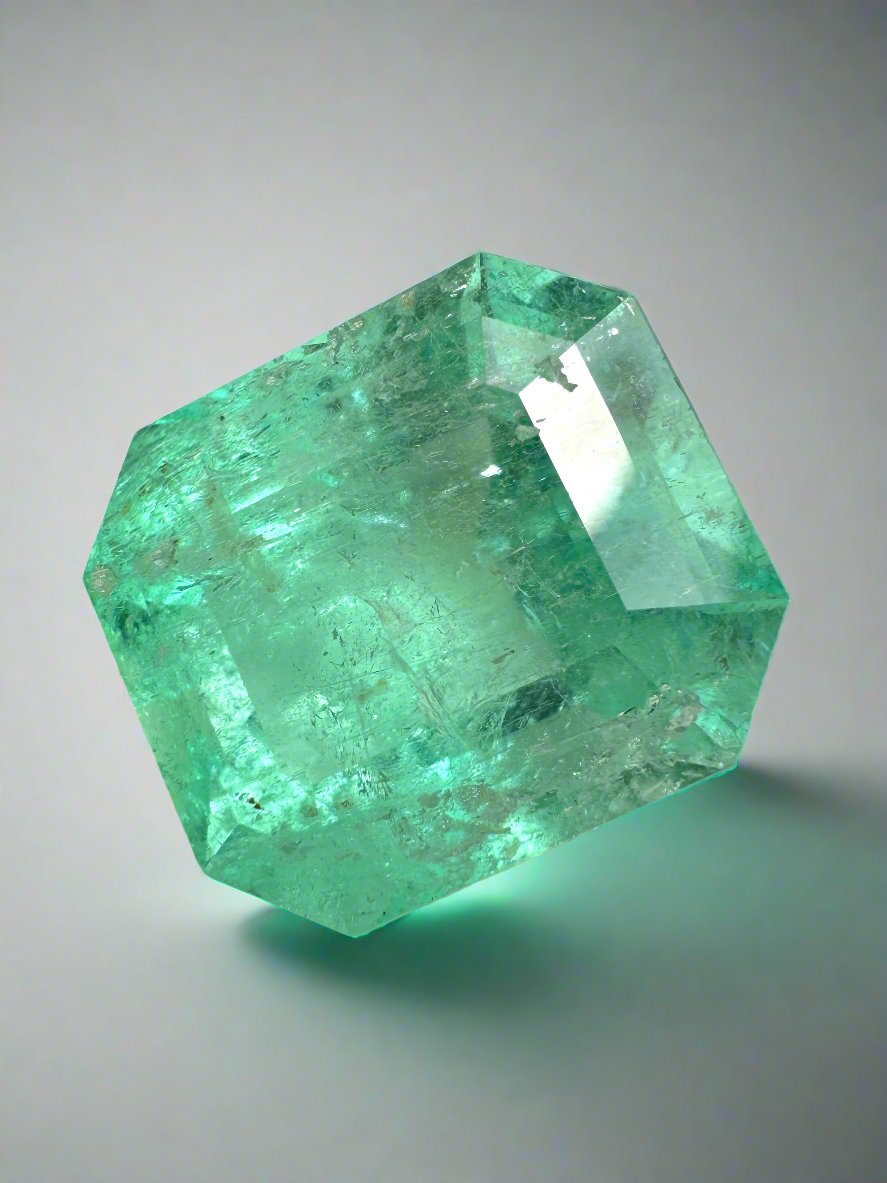 20.44 Carat XL Loose Colombian Emerald - 18x16mm Emerald Cut Gemstone for Jewelry Making & Engagement Rings