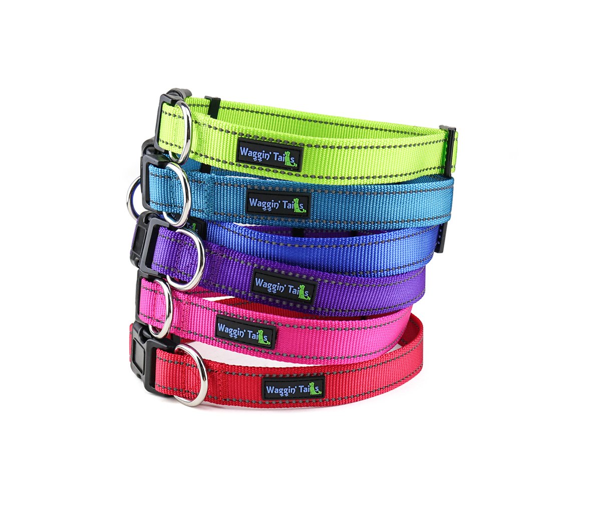 Reflective Dog Collar for Medium Dogs - Carnation Red Safety Collar with High Visibility for Night Walks, Jogging & Outdoor Adventures