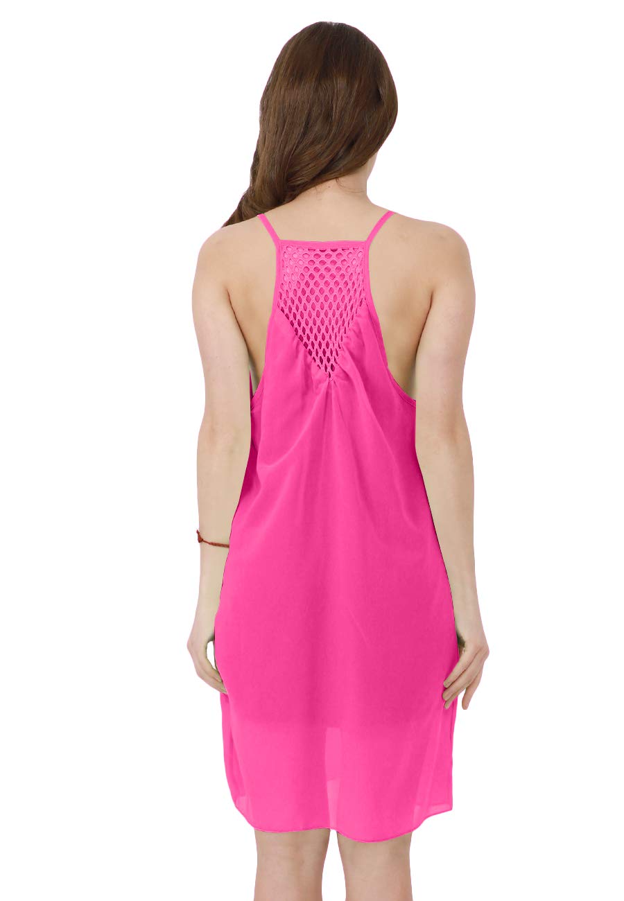 OMZIN Women's Summer Halter Sundress - Sleeveless Spaghetti Strap Chiffon Loose Swing Dress for Beach, Vacation & Casual Wear