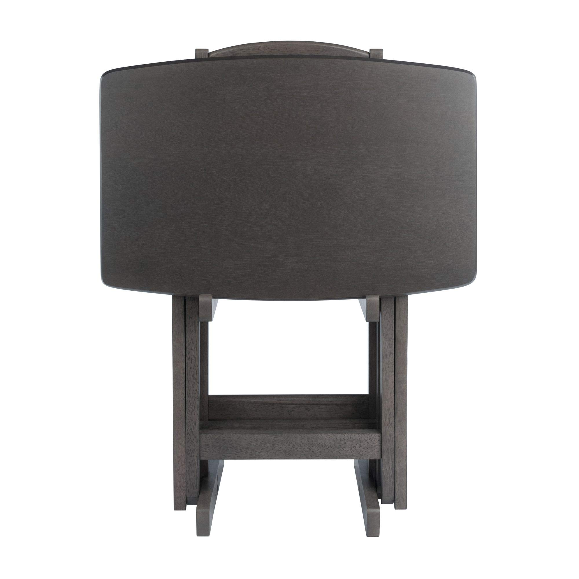 5-Piece Oyster Gray Modern Oversized Snack Table Set - 25.5 Inch Square Coffee Table for Living Room, Patio & Small Space Decor