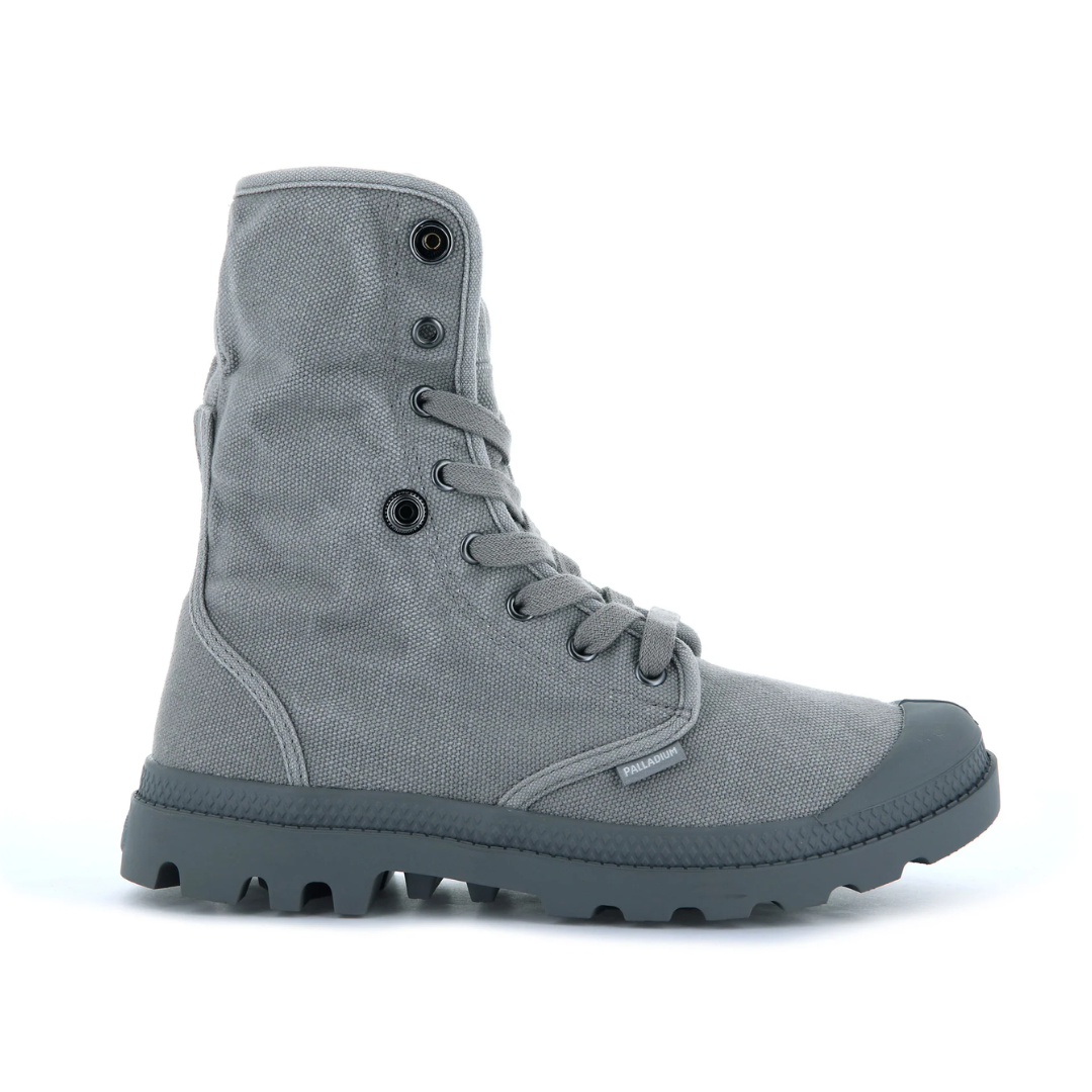 Palladium Women's Titanium Canvas Boots - Comfortable & Stylish Lace-Up Ankle Boots for Casual Wear, Hiking & Outdoor Adventures