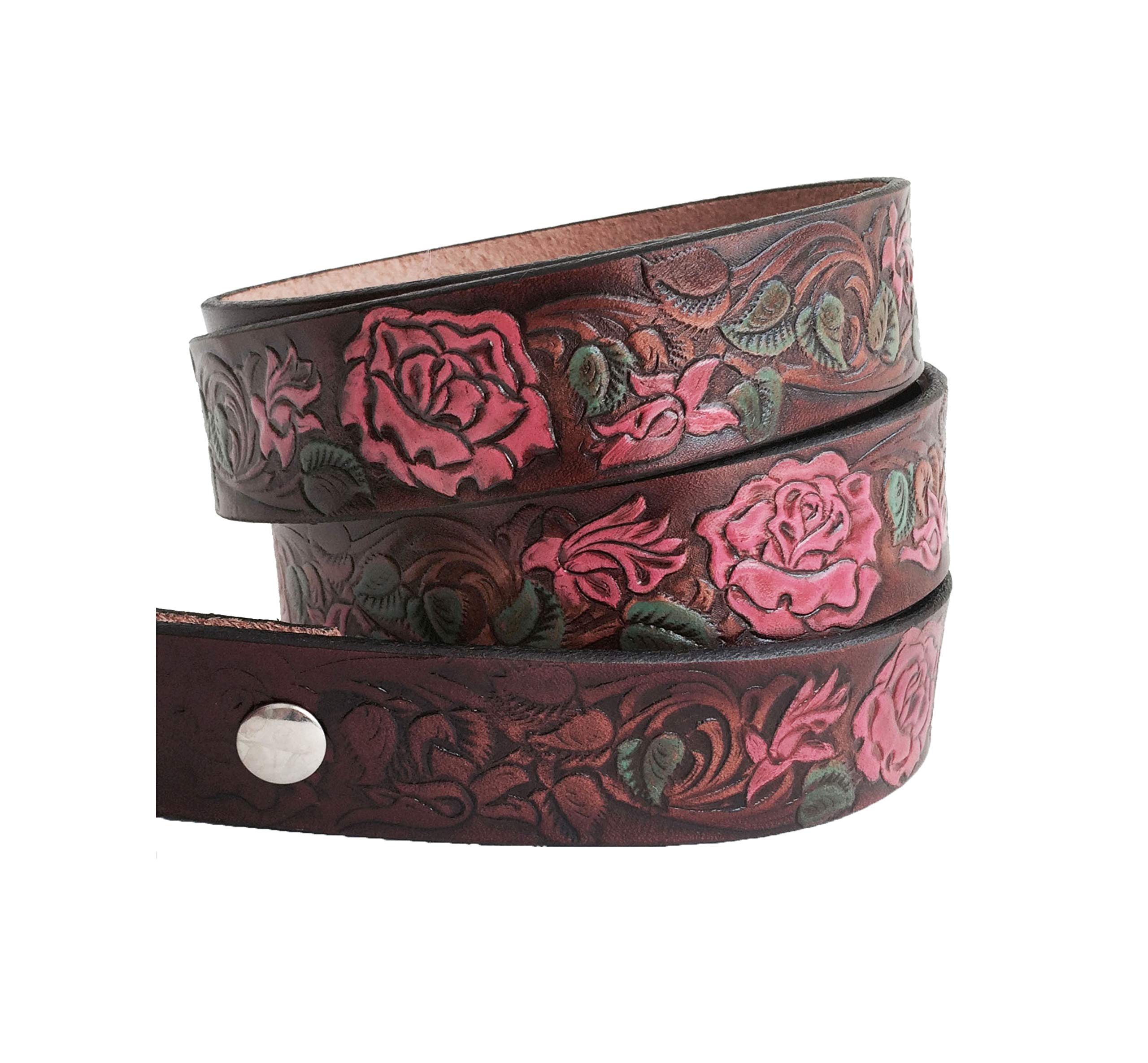 High-Quality Pink Rose Leather Name Belt for Women - Personalized Custom Engraved Gift for Valentine's Day, Birthday & Special Occasions | Fashion Accessory for Jeans, Dresses & Casual Outfits