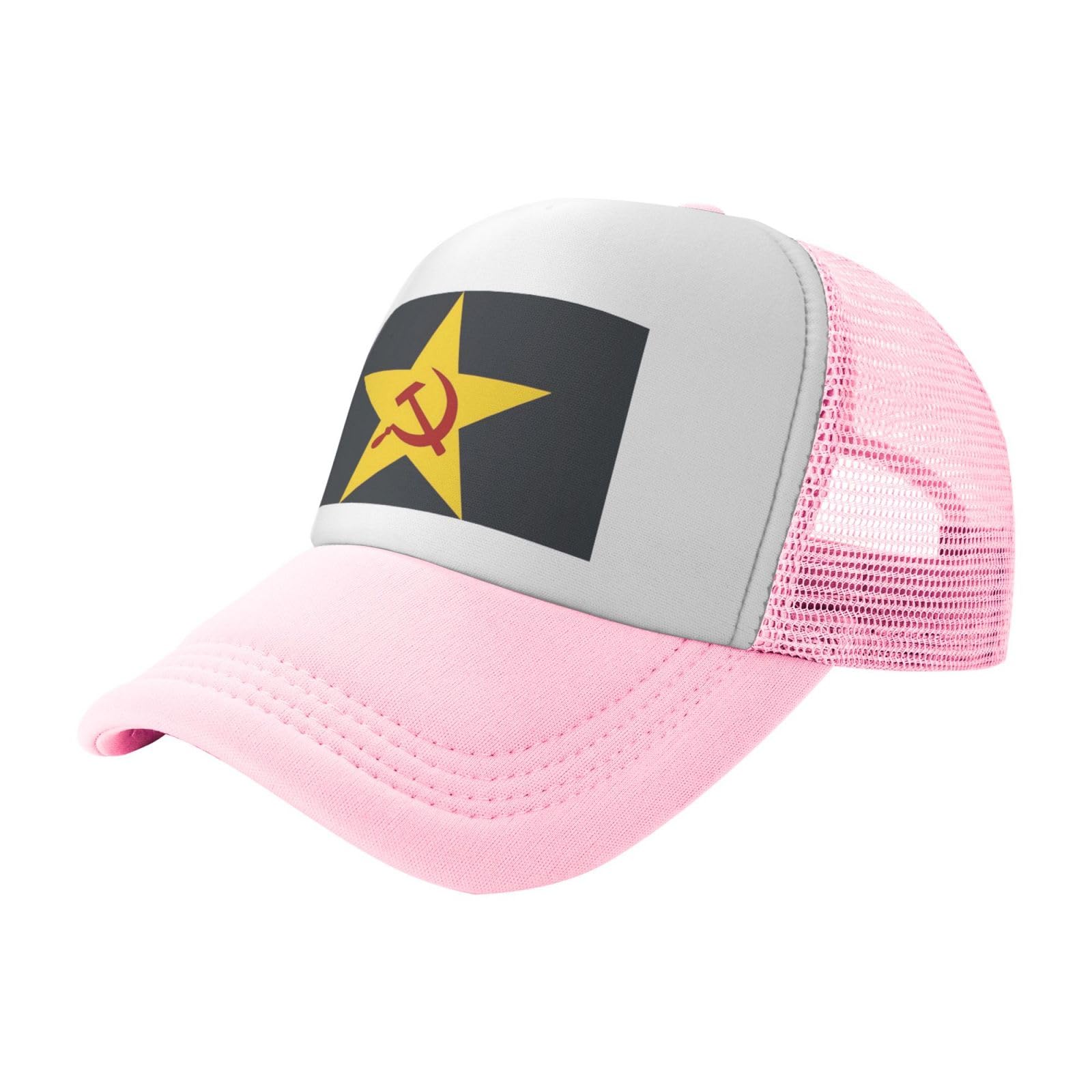 Vintage USSR Hammer & Sickle Unisex Adjustable Baseball Cap - Outdoor Mesh Trucker Hat for Men & Women - Perfect for Hiking, Camping, and Casual Wear