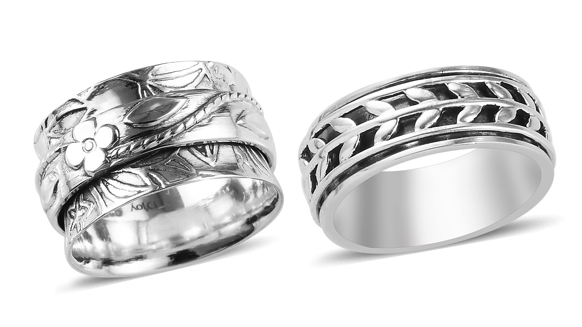925 Sterling Silver Spinner Ring for Anxiety Relief - Handmade Boho Tribal Jewelry for Women & Men - Oxidized Stress Relieving Meditation Ring - Unique Gift for Yoga, Mindfulness & Everyday Wear
