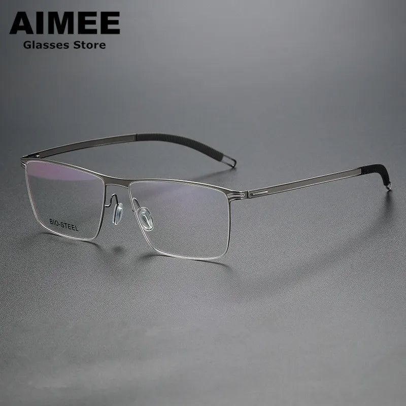 Aimee Unisex Full Rim Square Screwless Titanium Acetate Eyeglasses 22261 - Lightweight Durable Frame for Reading, Working & Daily Wear