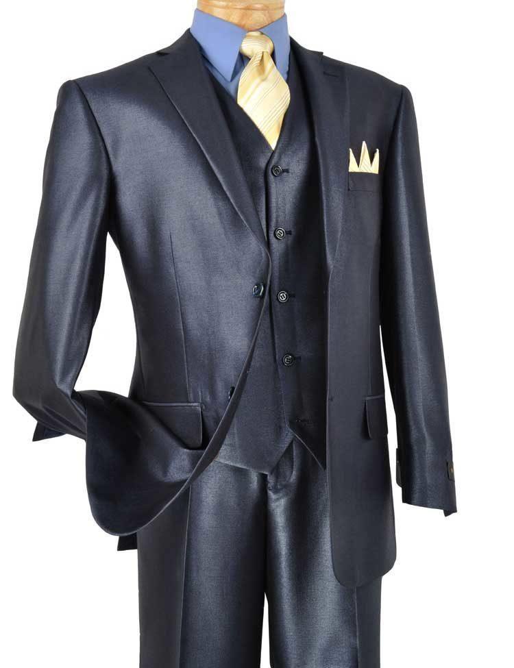 Alfa Collection Men's 3-Piece Slim Fit Suit - Midnight Blue | Formal Business Attire for Weddings, Interviews & Office Wear
