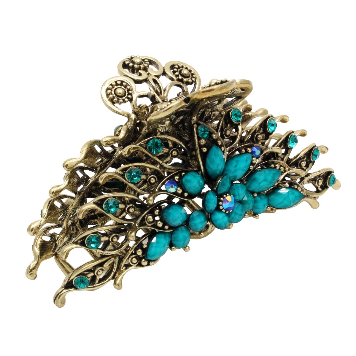 Large Metal Alloy Hair Claw Clip for Women - Strong Non-Slip Jaw Clamp Barrette for Thick Hair Updo | Bath & Swim Accessories | Perfect for Beach, Pool, Gym & Everyday Use - Blue