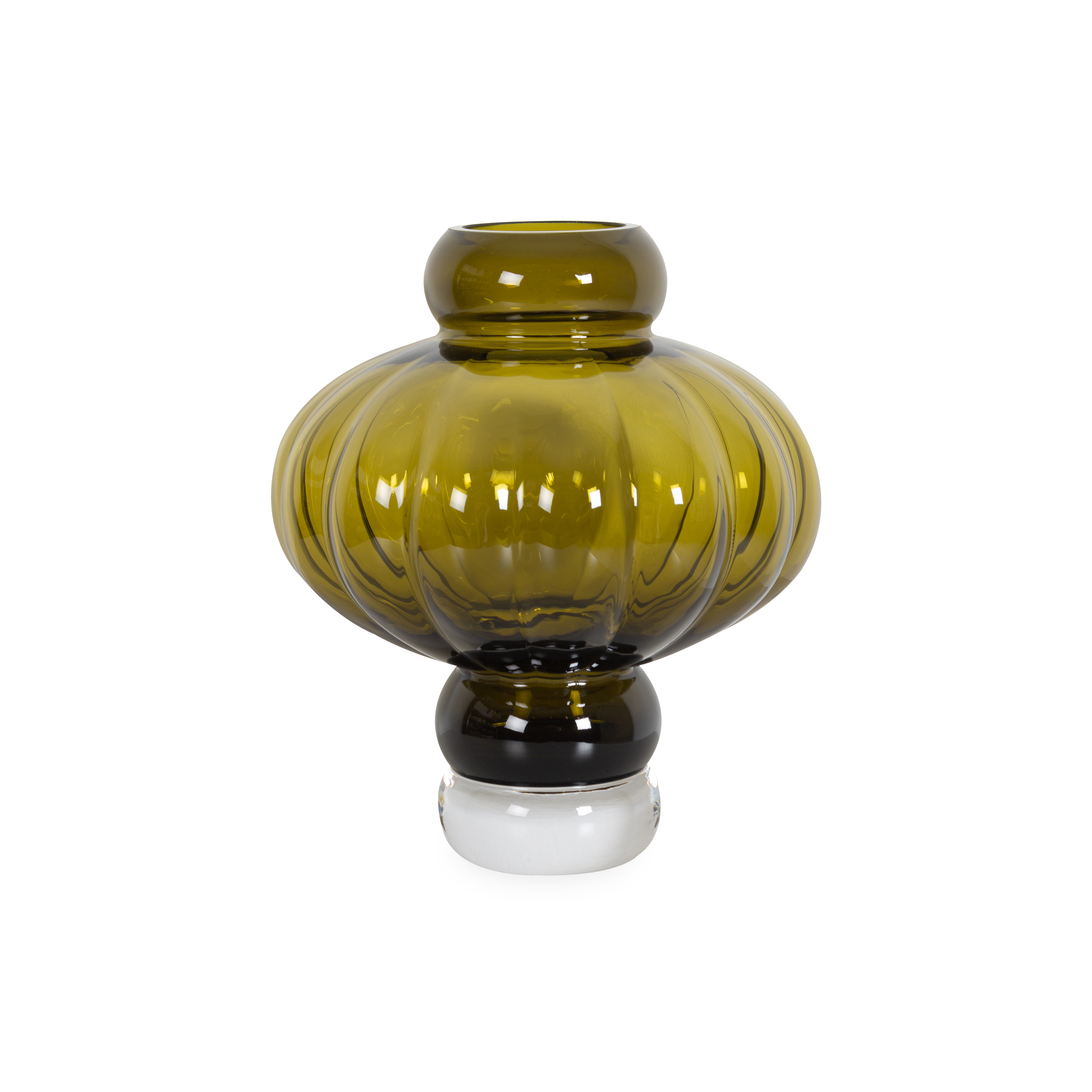 Glass Olive Balloon Vase - Elegant Floral Centerpiece for Weddings, Home Decor & Special Events