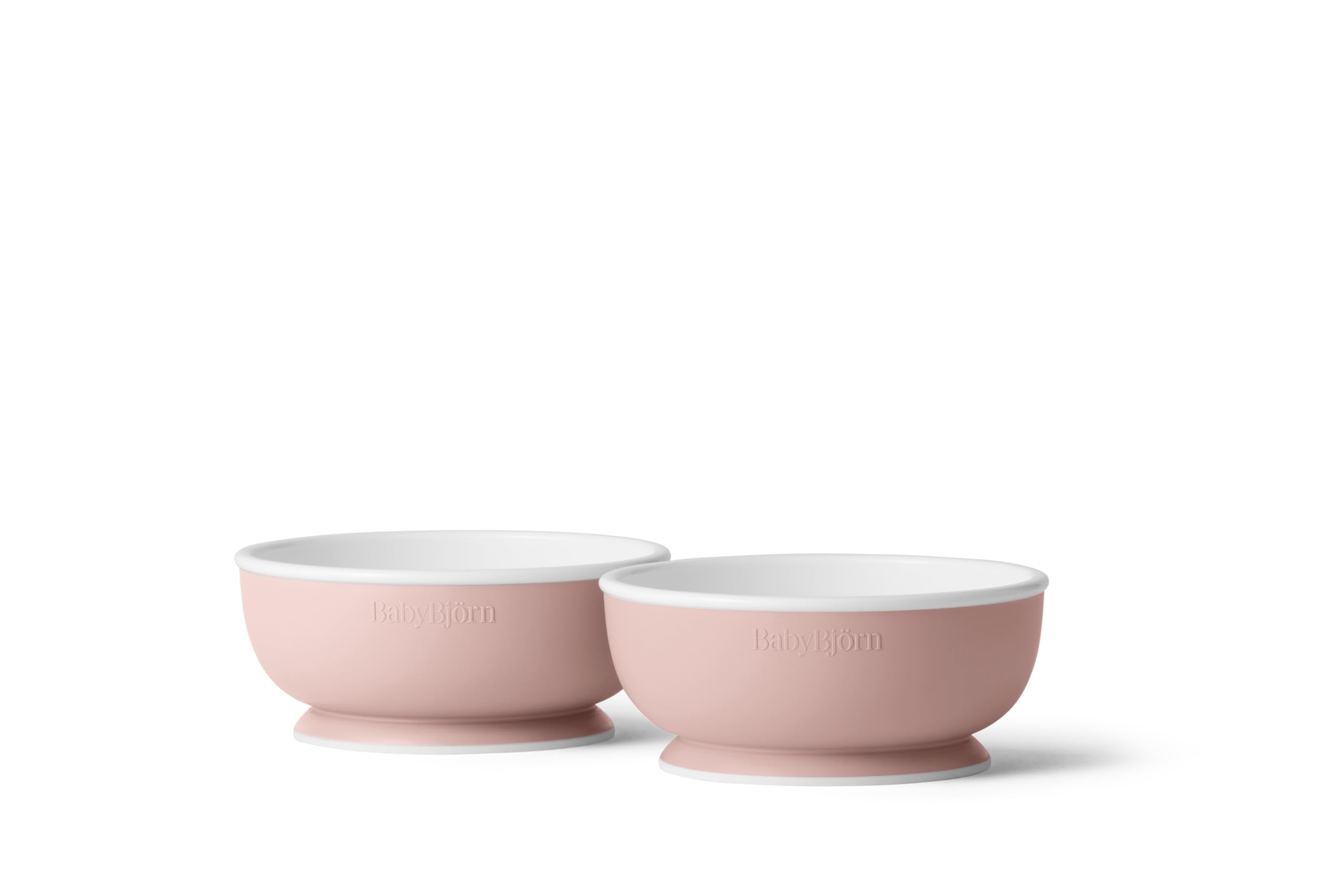 BabyBjörn Baby Bowl Set of 2 - BPA-Free Toddler Feeding Bowls with Non-Slip Base | Powder Pink | Perfect for Baby-Led Weaning, Snacks & Mealtime (Ideal for 6+ Months)