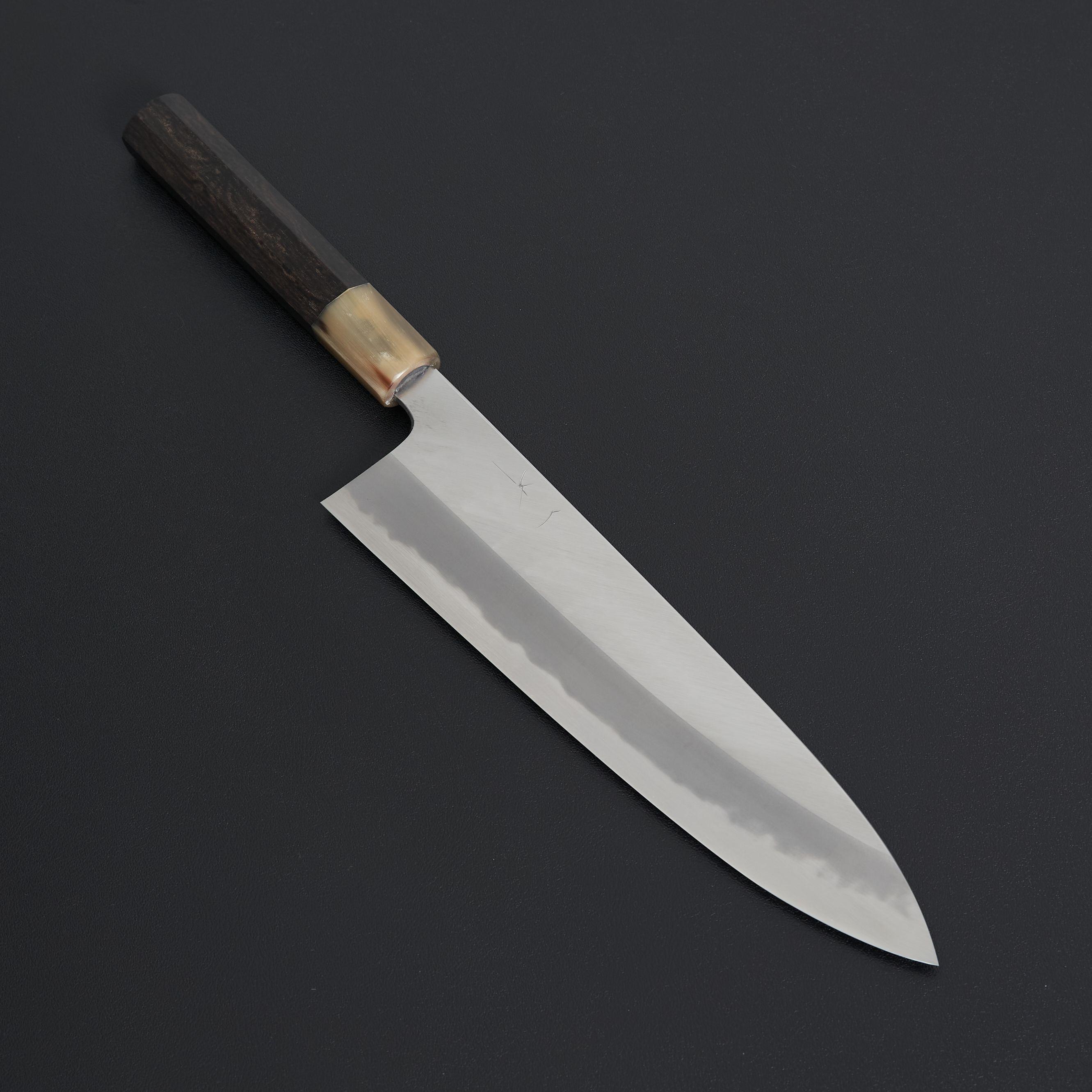 Hitohira Tanaka Kyuzo Blue #1 Japanese Chef Knife 240mm - High Carbon Steel Gyuto with Taihei Ebony Handle (Extra Height) - Perfect for Sushi, Meat Cutting & Professional Kitchen Use