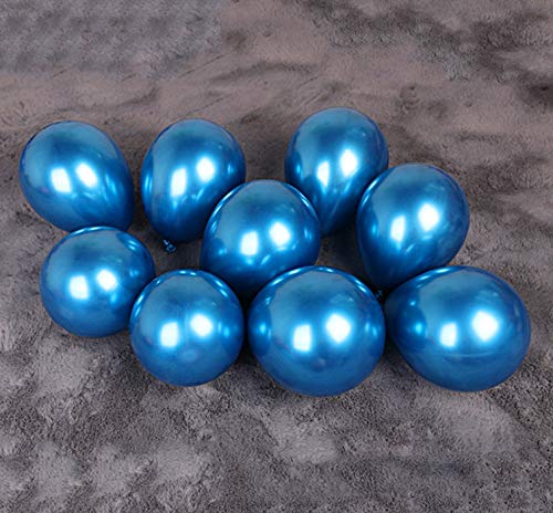 100pcs 5inch Blue Metallic Chrome Balloons - Thick & Shiny Party Balloons for Wedding, Graduation, Birthday, Baby Shower, Christmas & Valentine's Day Decorations - Perfect for Indoor & Outdoor Party Decor