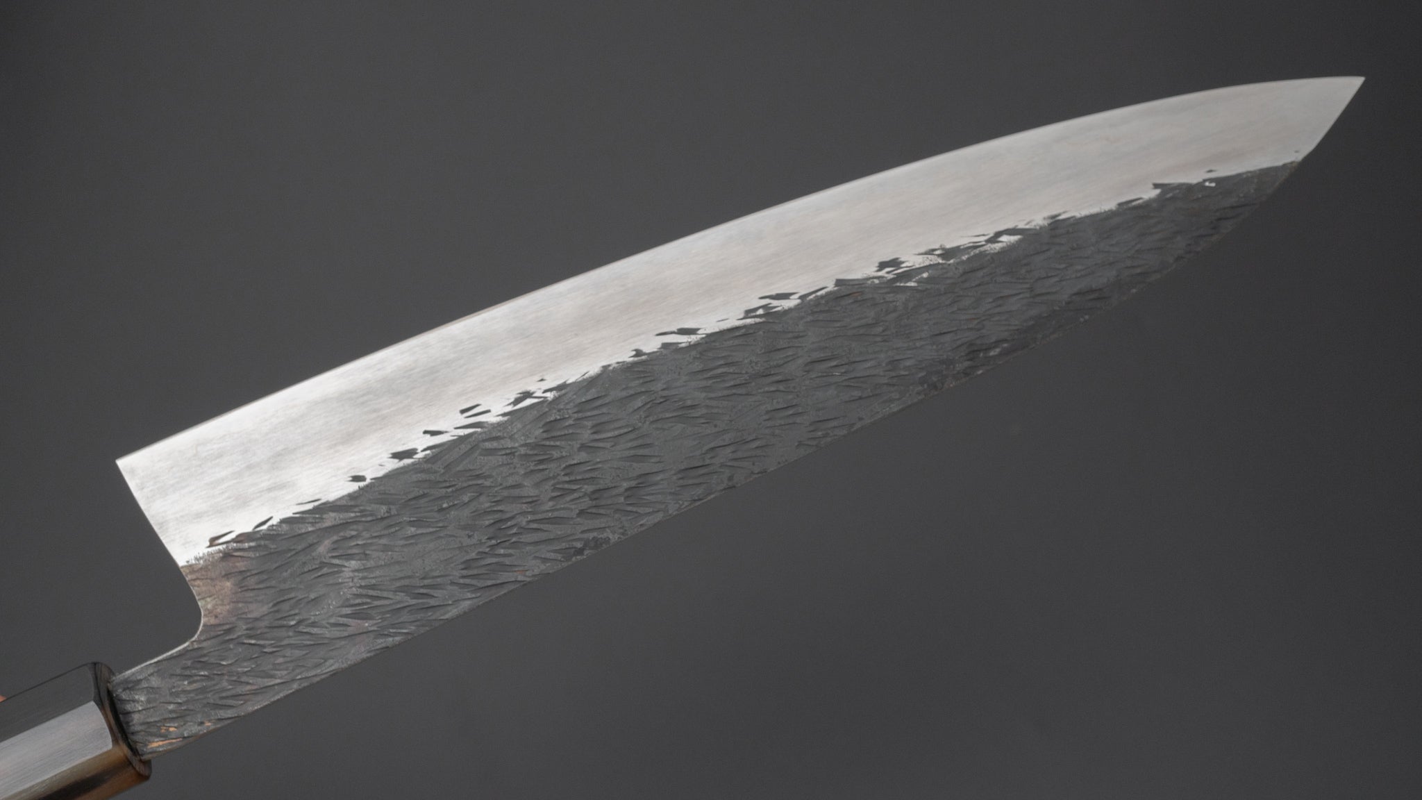 Premium Isamitsu Blue Super Stainless Clad Kurouchi Gyuto Chef Knife 240mm with Taihei Makassar Ebony Handle - Perfect for Professional Chefs & Home Cooking, Sushi, Meat Cutting & Vegetable Prep