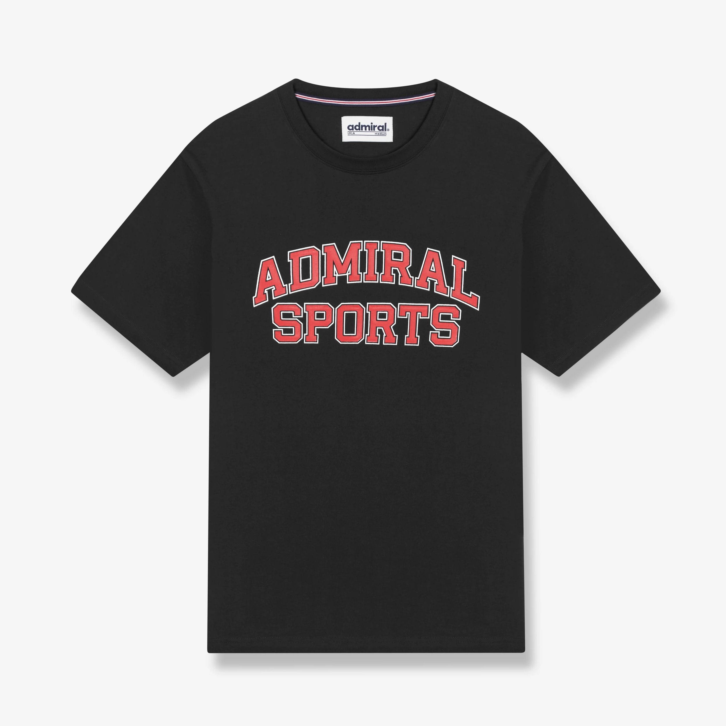 Admiral Sports Varsity T-Shirt for Men - Comfortable Cotton Black Tee - Casual Wear, Gym, Sports & Everyday Outfits