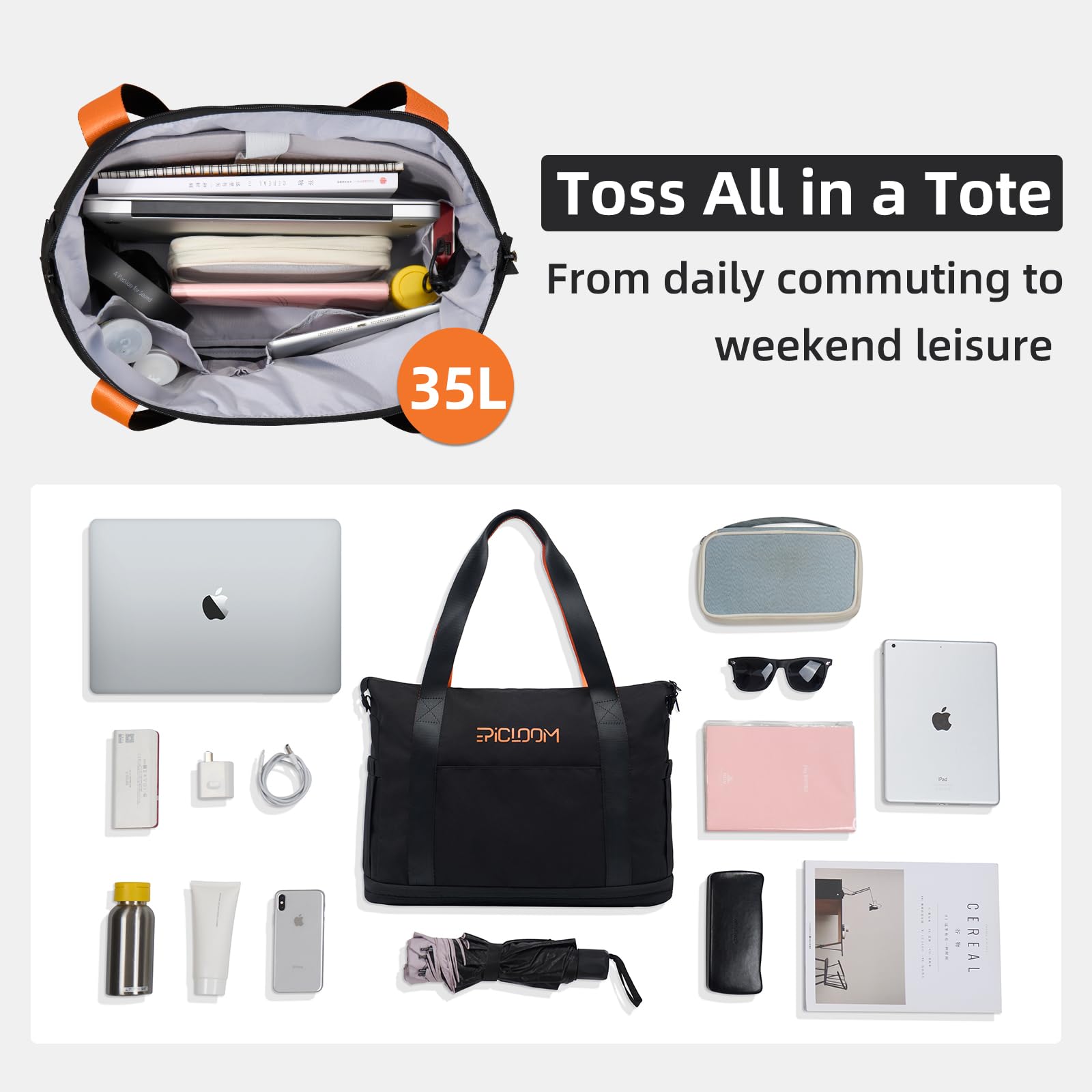 Durable Unisex Tote & Travel Duffel Bag with 15.6