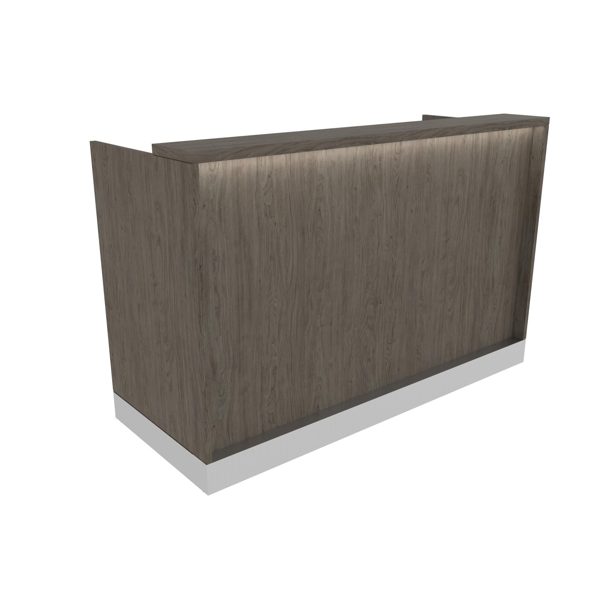Modern Nico Reception Desk with LED Accent Lighting & Stylish Toe Kick - Perfect for Office Lobby, Hotel Front Desk & Corporate Waiting Areas