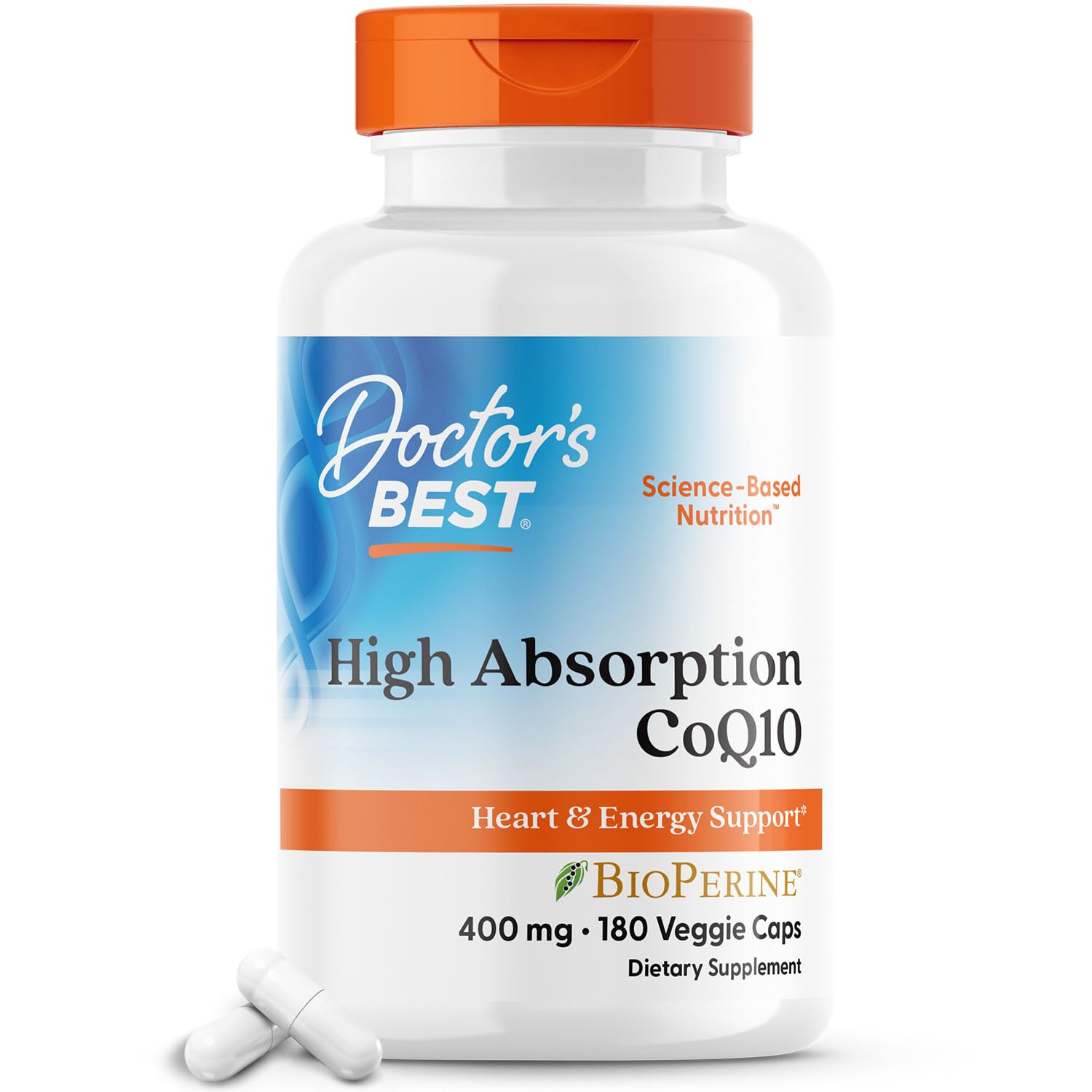 Best High Absorption CoQ10 Supplement for Heart & Energy Support - 180 Vegan Capsules | USP Verified, Non-GMO, Gluten & Soy Free | Naturally Fermented CoQ10 for Cardiovascular Health & Active Lifestyle