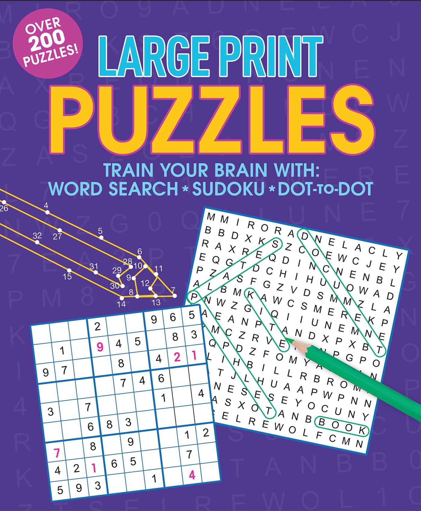 Large Print Puzzles for Adults - Easy-to-Read Jigsaw Puzzle Books with Big Letters - Perfect for Seniors, Low Vision & Visually Impaired - Fun Brain Games for Relaxation & Cognitive Stimulation