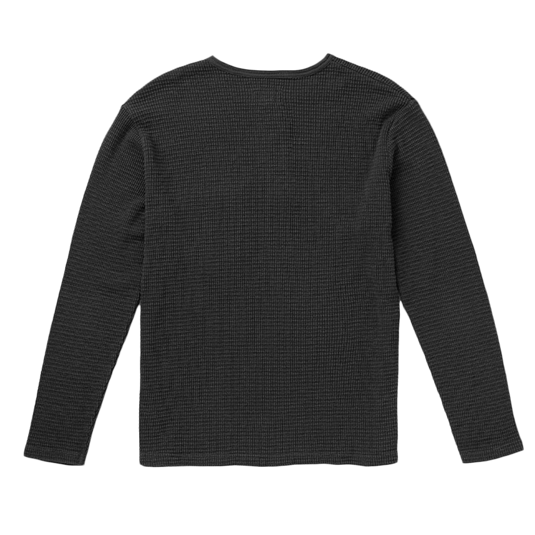 Seager Sawpit Long Sleeve Henley Thermal Shirt for Men - Black | Warm & Comfortable Winter Layering for Outdoor Activities & Casual Wear