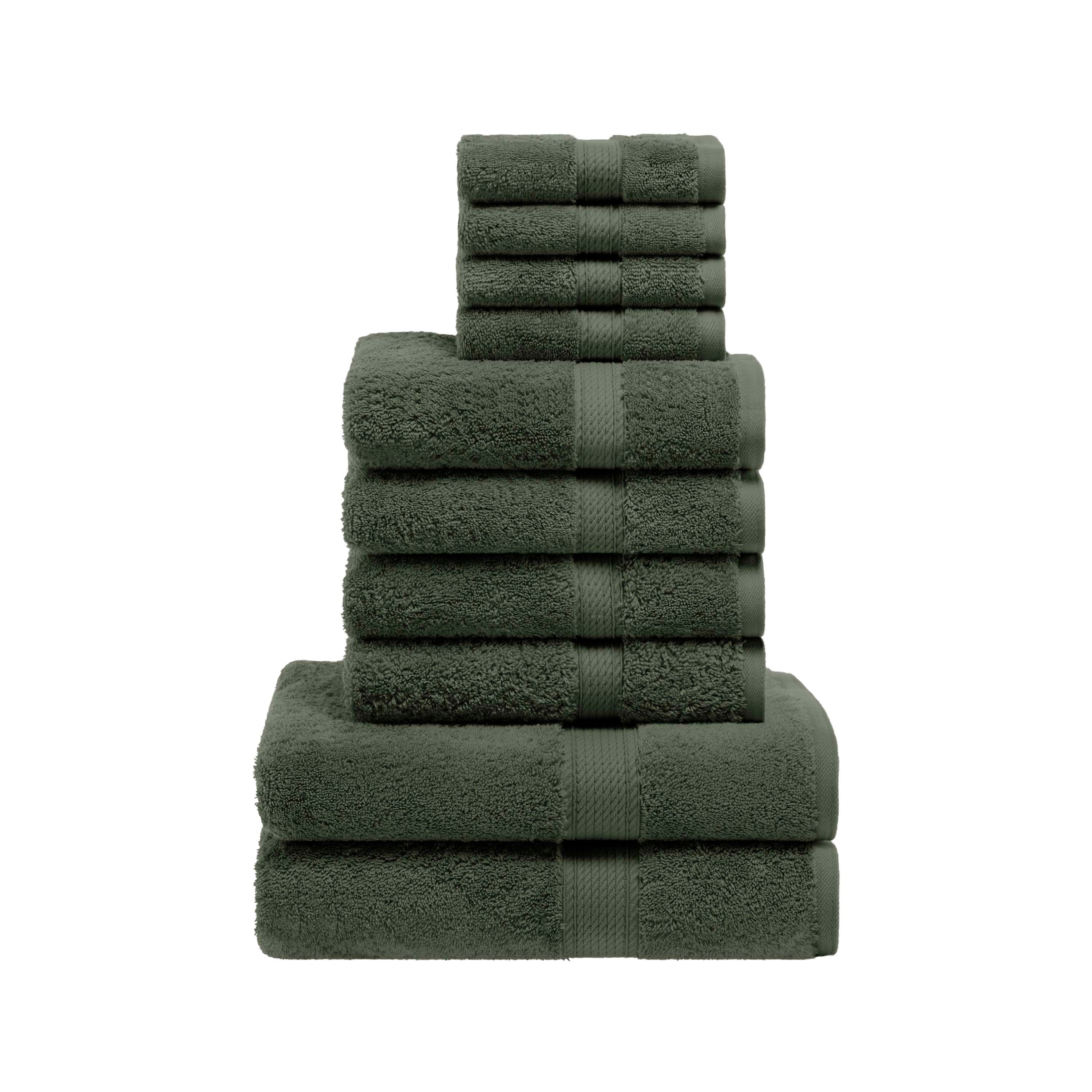 Premium Egyptian Cotton Plush Heavyweight Towel Set - 10 Piece Ultra Absorbent Luxury Bath Towels for Spa, Hotel & Home Use