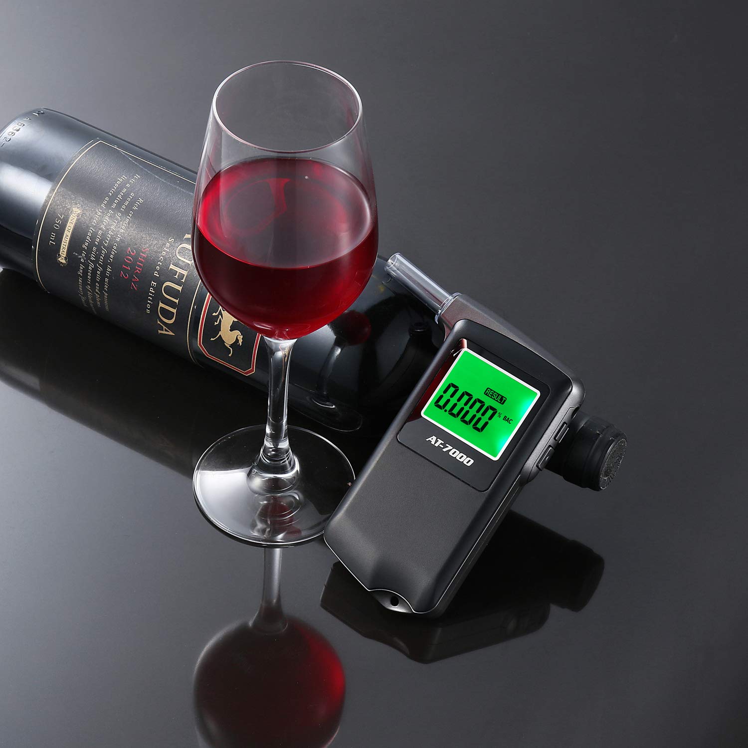 Professional Portable Breath Alcohol Tester - Digital Display with 5 Extra Mouthpieces | Accurate BAC Detection for Personal & Workplace Safety | Perfect for Drivers, Bars, and Law Enforcement Use