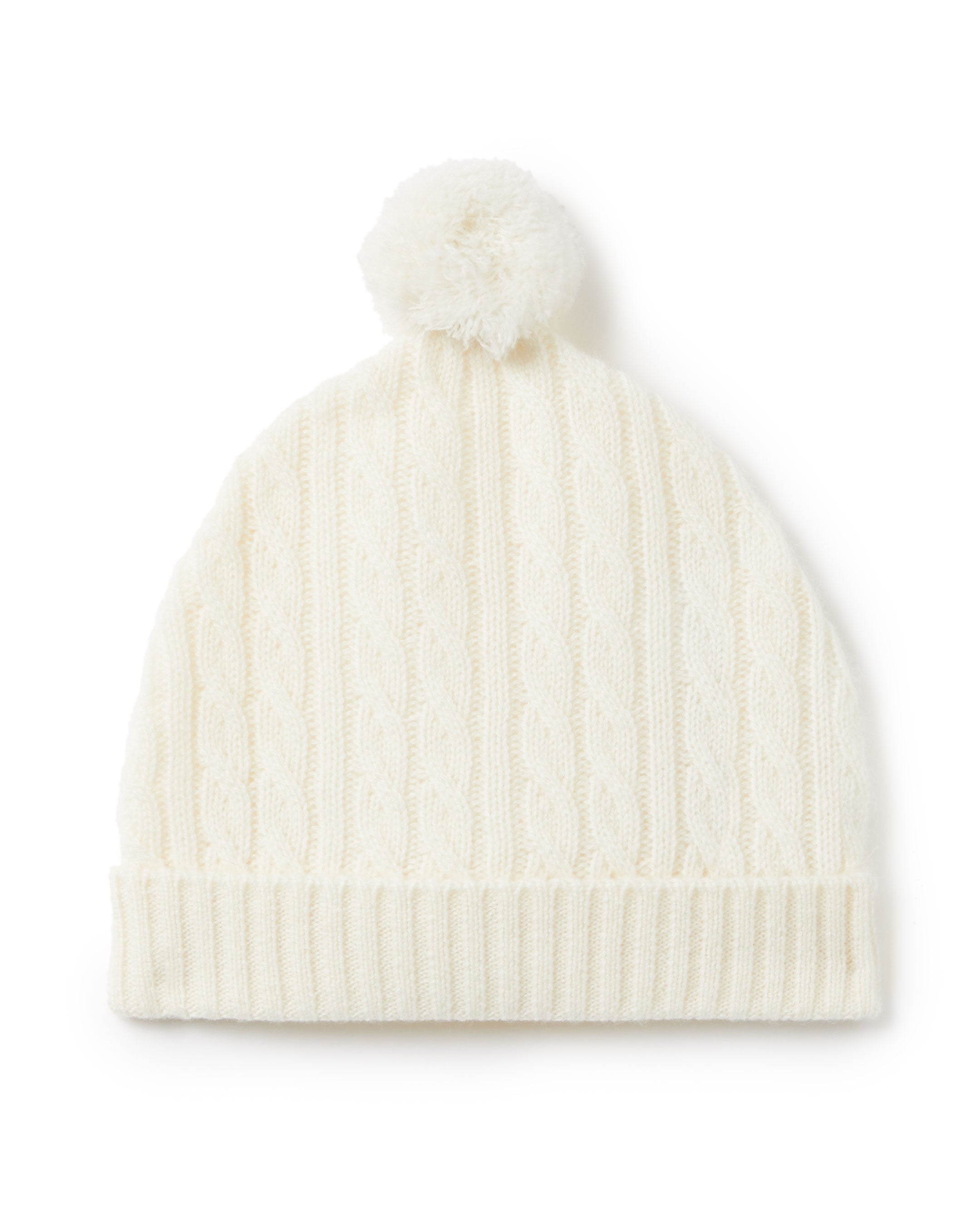 Luxury Cashmere Cable Knit Hat for Women - Soft & Warm Ivory White Winter Beanie - Perfect for Outdoor Activities, Skiing & Cold Weather Fashion