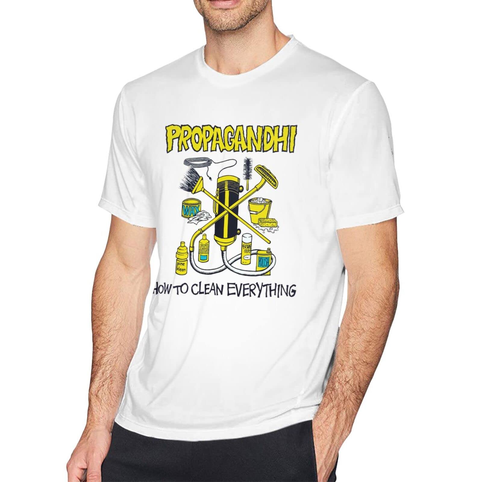 Propagandhi How to Clean Everything Graphic T-Shirt for Boys - Summer Round Neck Short Sleeve Cotton Tee in White | Casual Wear, Music Fan Outfit, Punk Rock Style