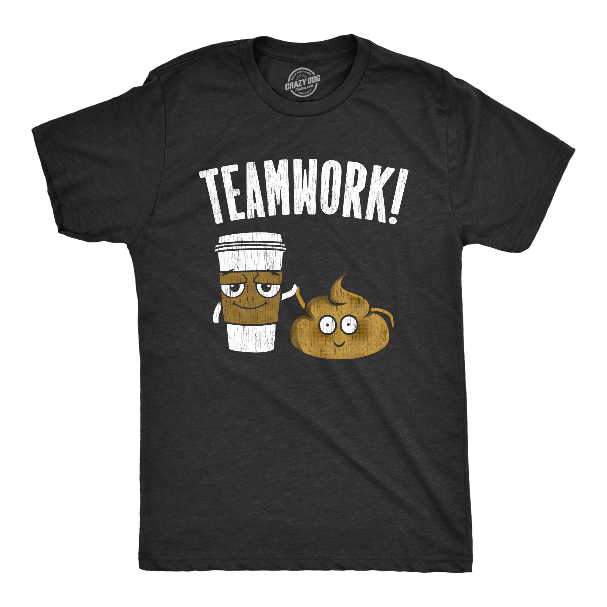 Funny Sarcastic Poop & Coffee Partners Joke Novelty T-Shirt for Men | Teamwork Humor Graphic Tee | Perfect for Office, Gifts & Casual Wear