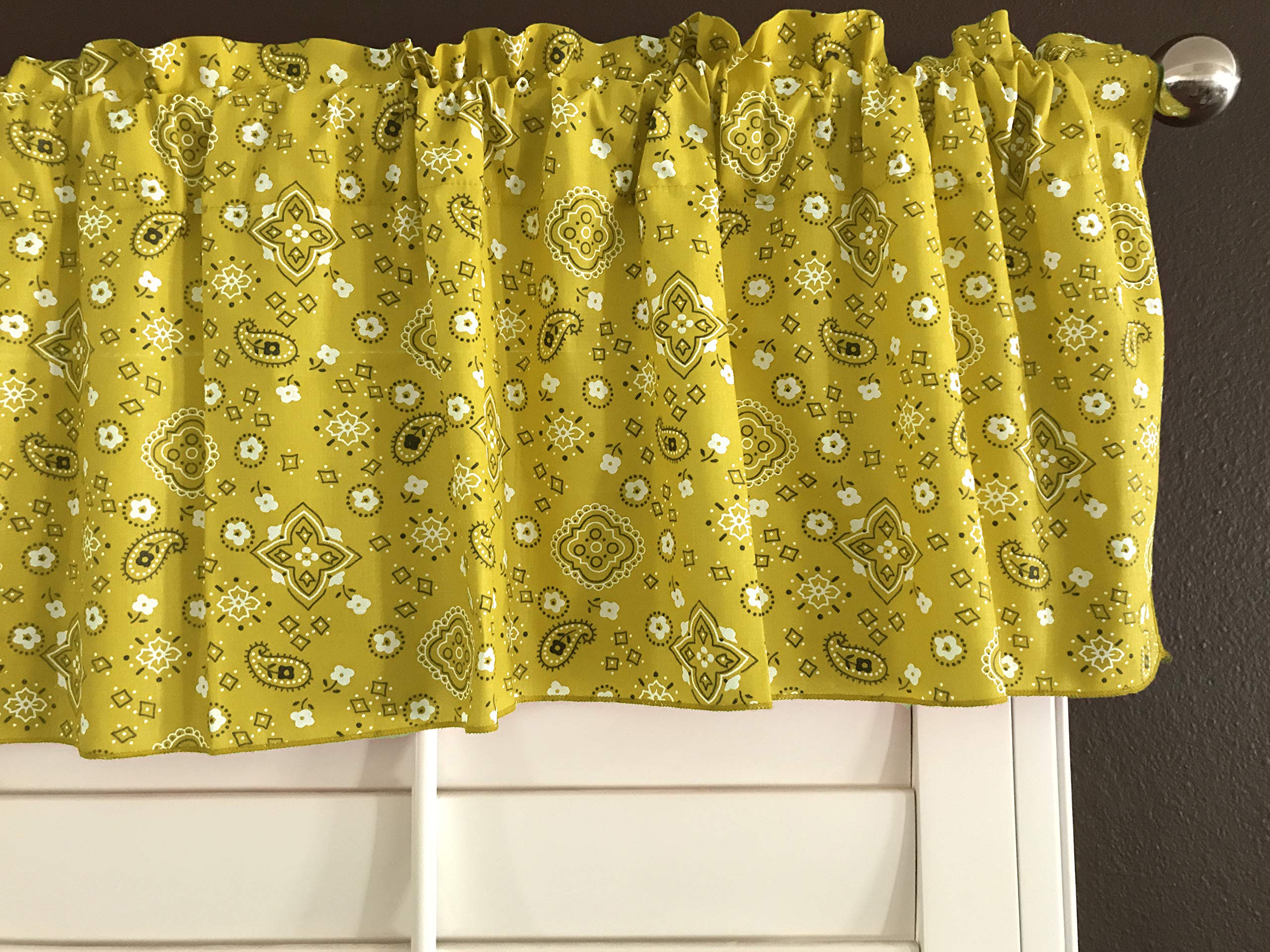 Paisley Floral Cotton Bandanna Window Valance - 58