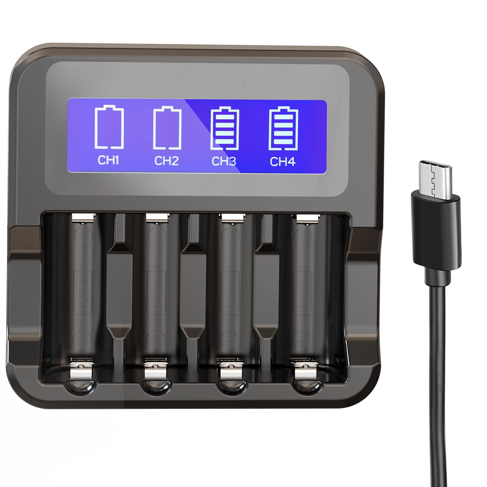 EaseBuy 12-Pack CR123A Rechargeable Lithium Batteries 800mAh 3.7V with Charger - Compatible with Arlo Security Cameras, Home Alarm Systems, Tactical Flashlights & More - Perfect for Home Security, Emergency Lighting & Outdoor Adventures