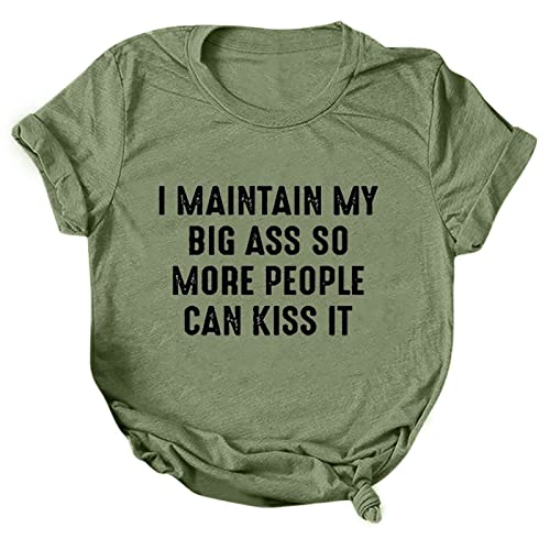 Women's Casual Short Sleeve Loose Fit O-Neck Printed Blouse T-Shirt - Green Size S | Perfect for Summer Outings, Office Wear & Weekend Brunch