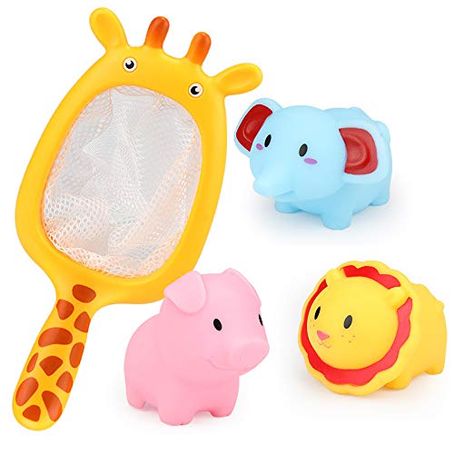 GYAN Fishing Toys for Kids - Duck & Fish Water Play Set with Net Bag - Fun Swimming Pool & Bath Toy for Summer - Includes 1 Cat & 4 Animal Figures - Perfect for Outdoor Water Games, Beach Parties & Toddler Learning Activities
