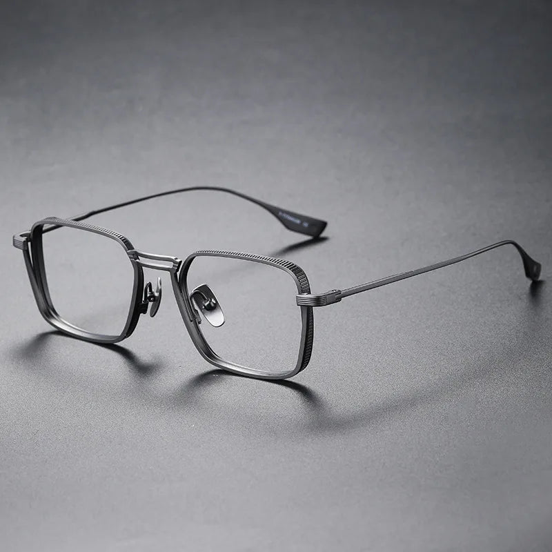Aimee Unisex Full Rim Square Double Bridge Titanium Eyeglasses 4125 - Lightweight Durable Frame for Reading, Work & Fashion - Perfect for Office, School & Everyday Wear