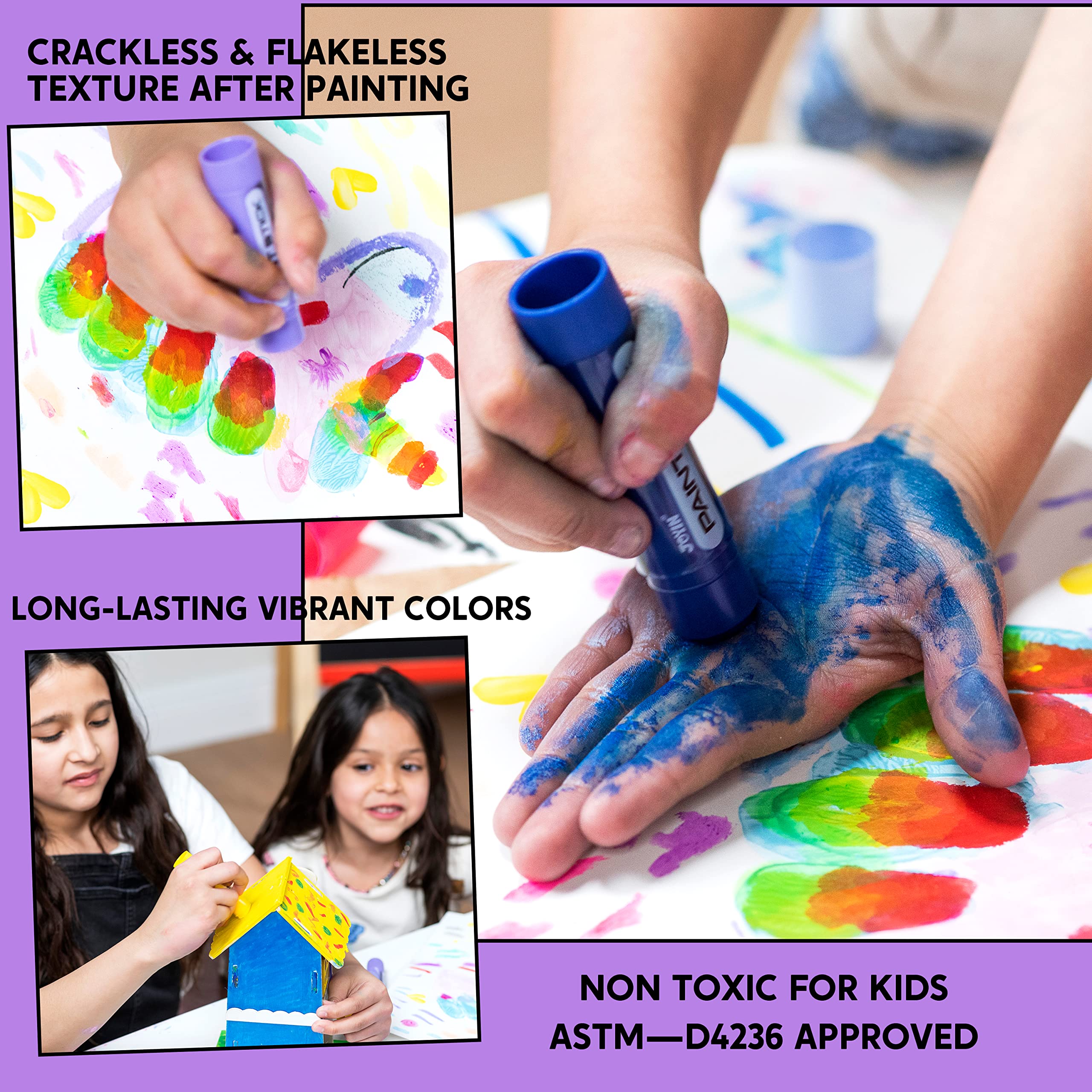 JOYIN 36 Colors Washable Tempera Paint Sticks for Kids - Quick Drying, Non-Toxic & Mess-Free Art Supplies for School Projects, Easter Crafts & DIY Painting - Perfect for Classroom, Home & Party Activities