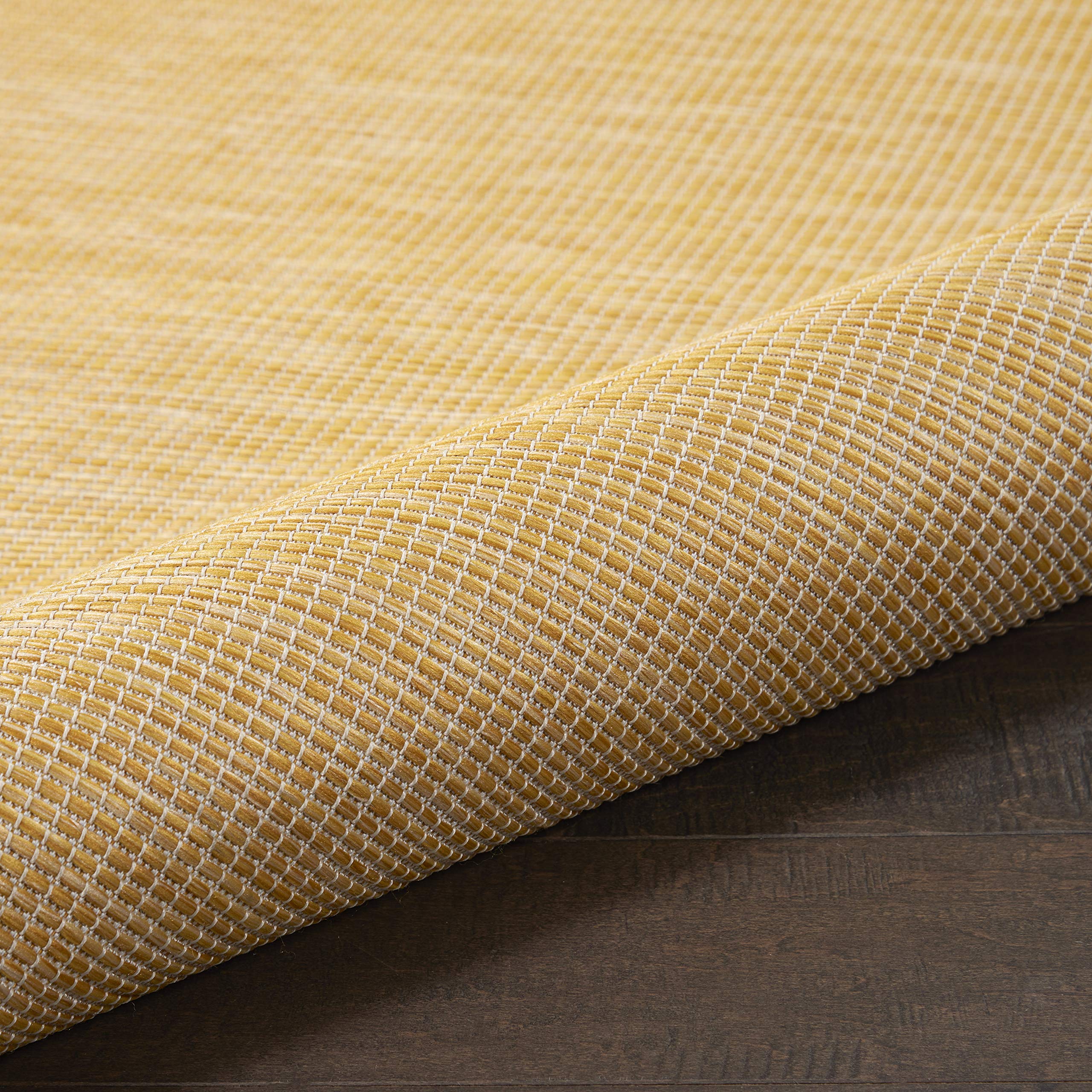 Nourison Positano 10' x 14' Indoor Outdoor Area Rug - Yellow, Easy Clean, Non-Shedding | Perfect for Bedroom, Living Room, Dining Room, Backyard, Deck & Patio Decor
