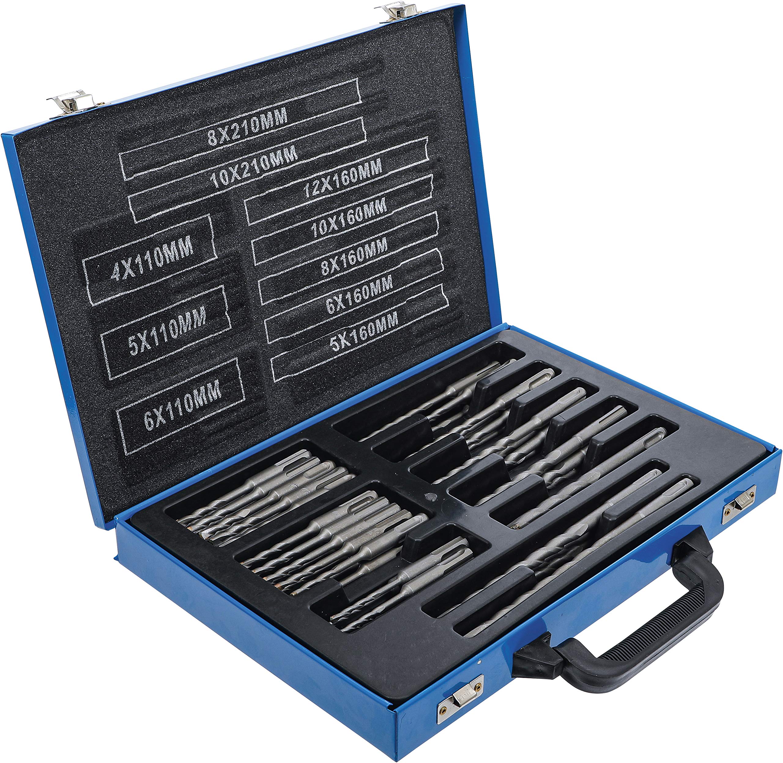 BGS 7894 Professional Hammer Drill Bit Set with SDS Shank, 56-Piece Carbide Tipped Masonry Drill Bits (4-12mm) for Concrete, Brick, and Stone - Perfect for Construction, Renovation, and DIY Projects