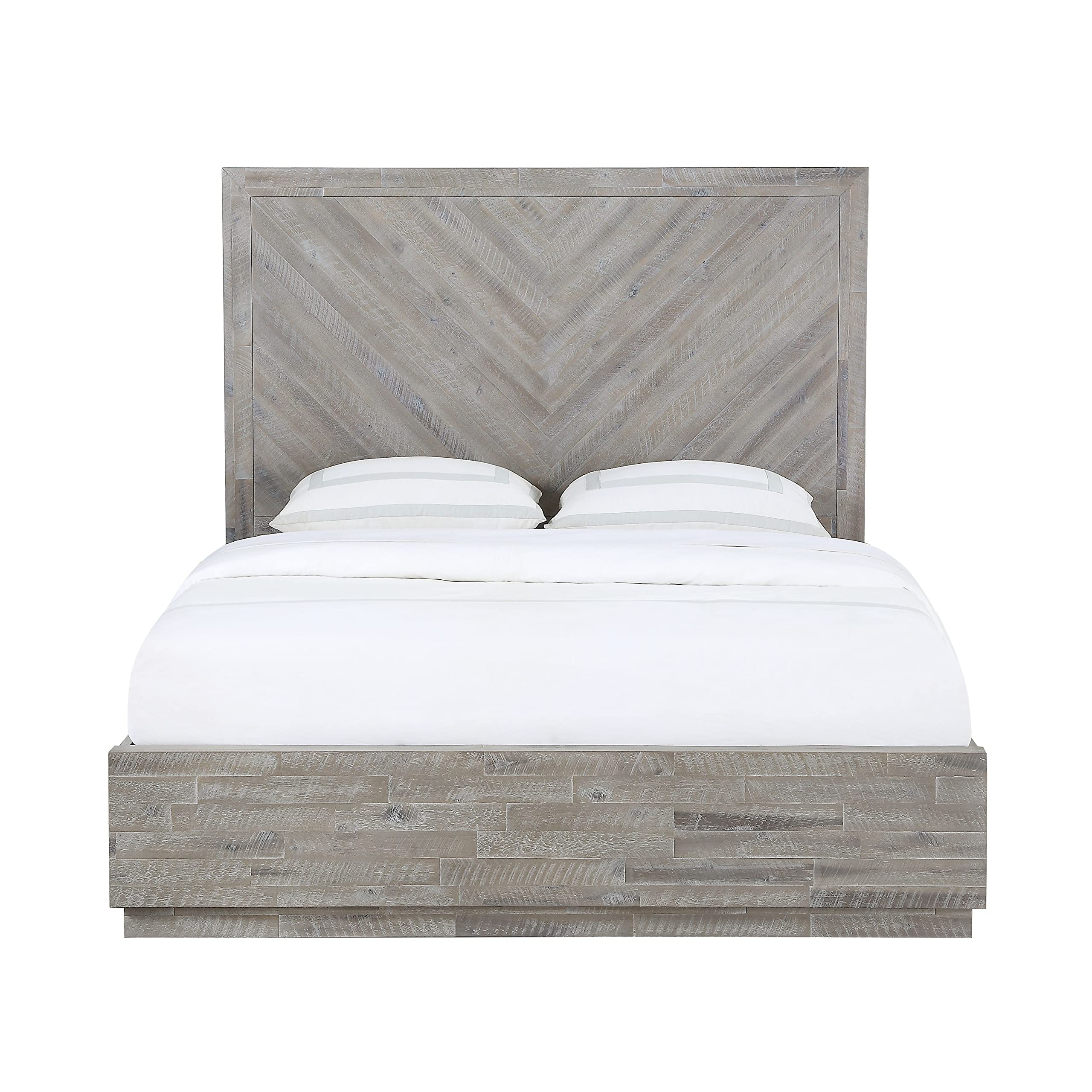 Modus Furniture Solid Wood California King Bed - Rustic Latte Finish, Alexandra Collection | Perfect for Master Bedrooms, Guest Rooms & Rustic Home Decor