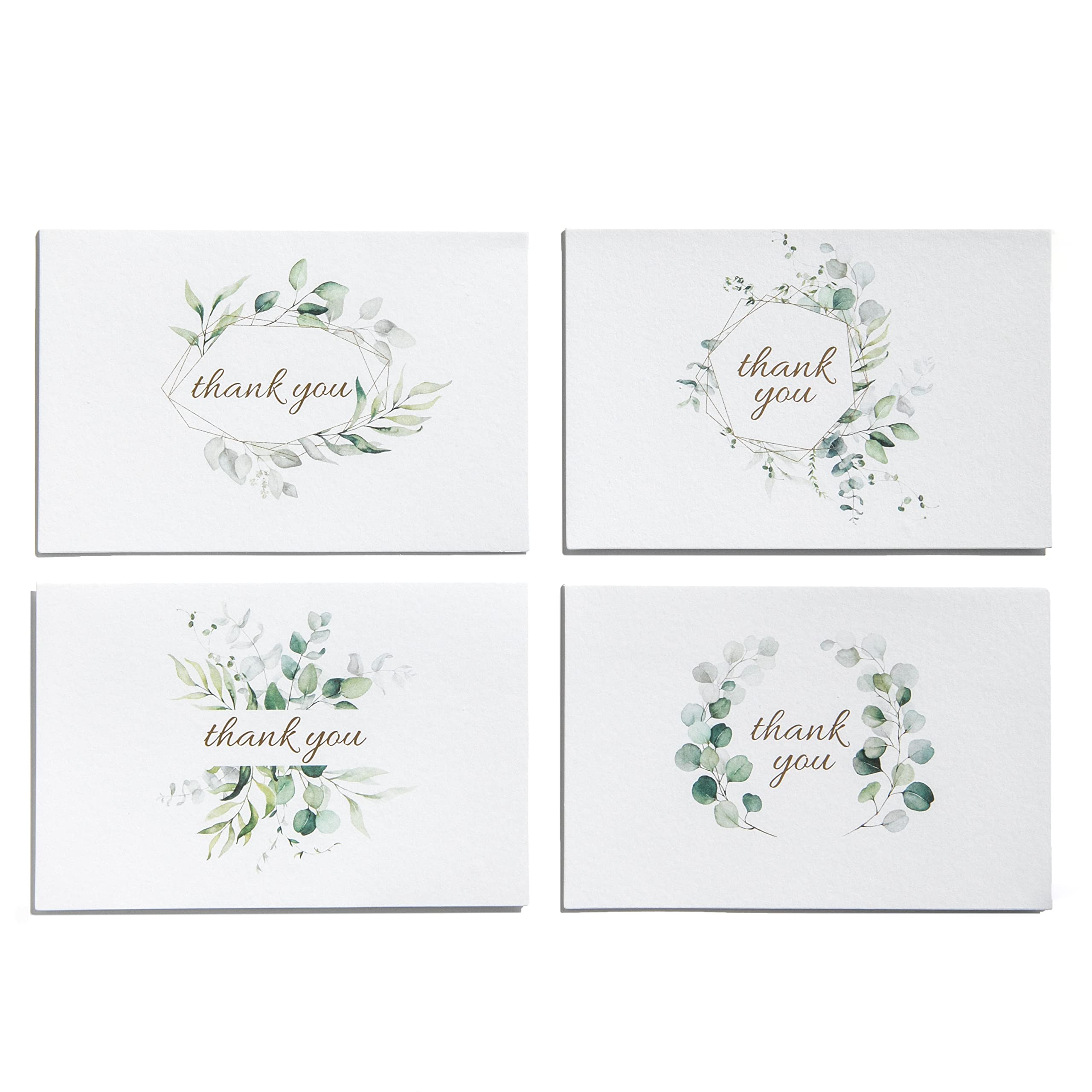 48 Gold Foil Eucalyptus Thank You Cards with Envelopes - Elegant Wedding, Bridal Shower, Baby Shower & Graduation Stationery - Blank Inside 4x6 Cards - Perfect for Small Business Appreciation & Special Occasions
