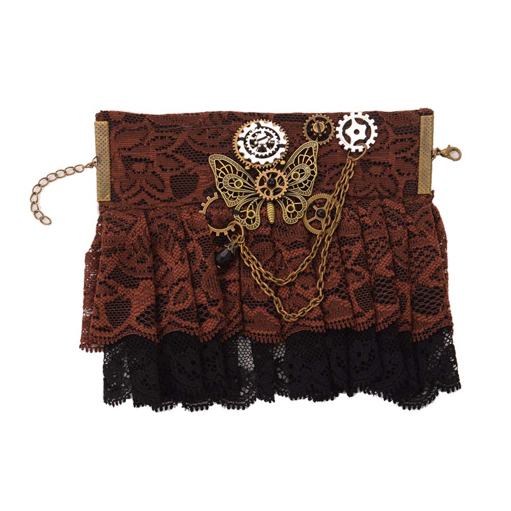 BLESSUME Steampunk Lace Cuff Bracelet for Women - Vintage Gothic Jewelry Accessory - Perfect for Cosplay, Halloween Costume & Victorian Fashion Outfits