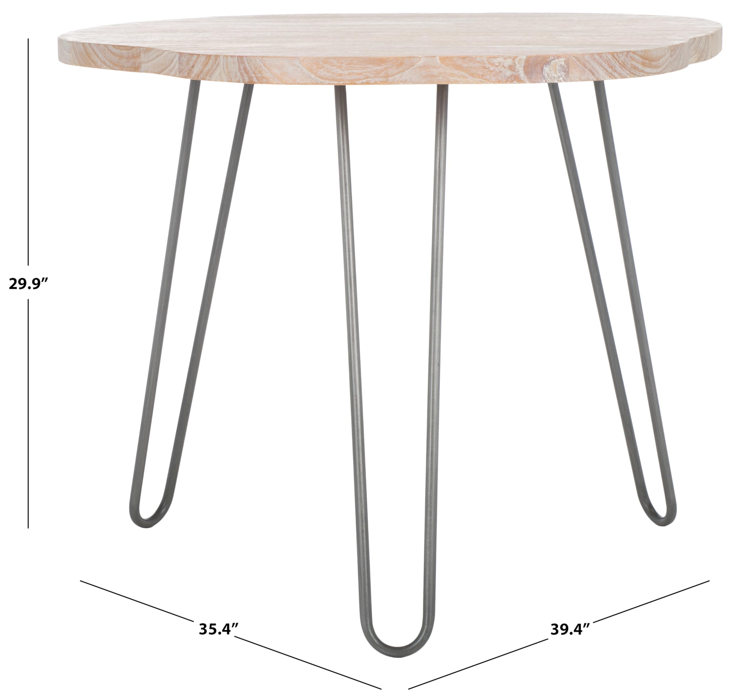 SAFAVIEH DTB6500A Natural Wood Dining Table - Modern Farmhouse Style for Kitchen, Dining Room & Breakfast Nook | Perfect for Family Gatherings & Entertaining Guests