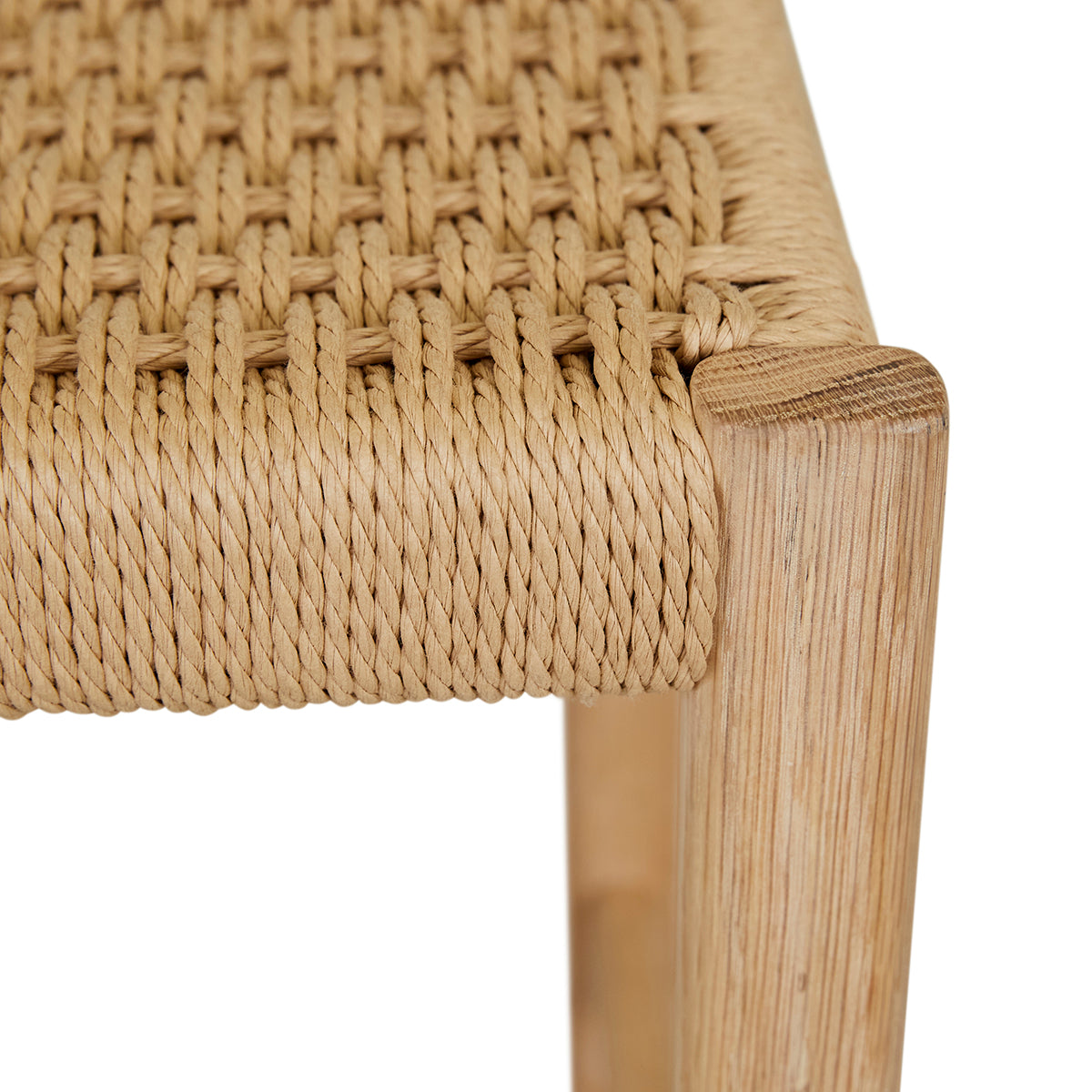 Anton Paper Cord Bar Stool - Natural Woven Seat, Adjustable Height, Modern Kitchen & Dining Room Furniture for Home, Bar, Cafe, and Restaurant Use