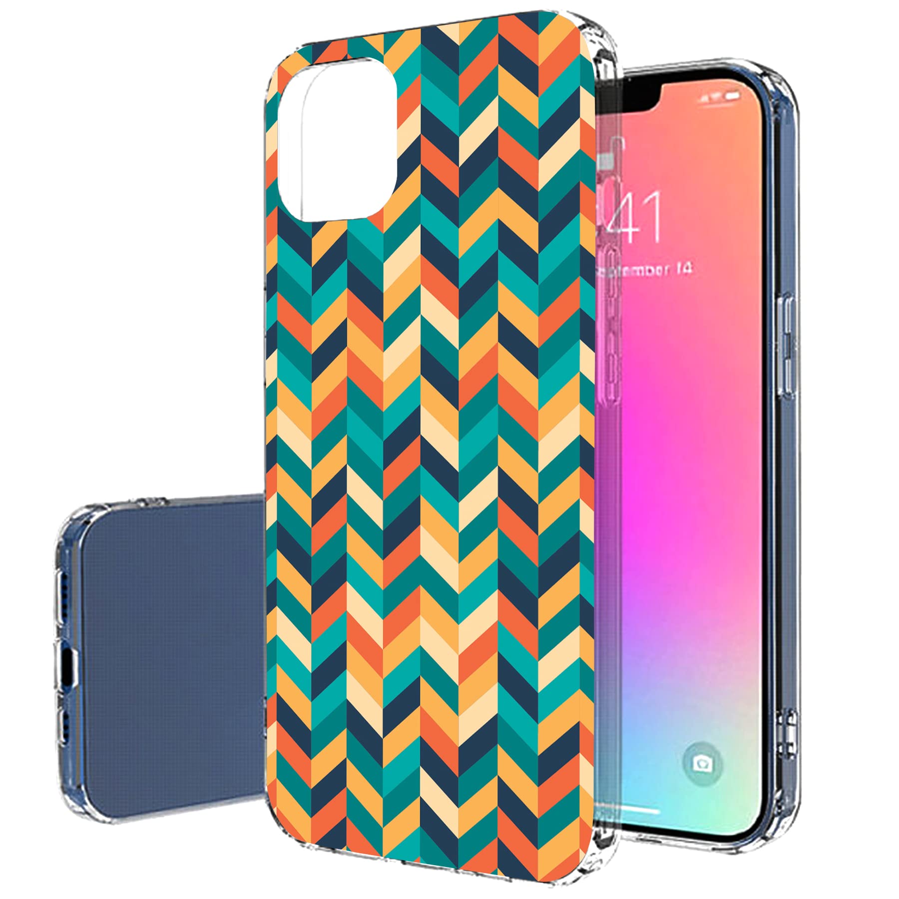 Ultra Slim iPhone 13 Pro Max Case - Thin TPU Gel Cover with Geometric Design | Lightweight, Flexible & Scratch-Resistant | Perfect for Everyday Protection & Style (Made in USA)