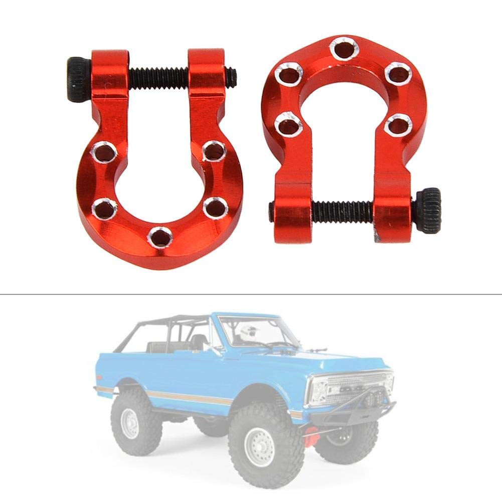 Dilwe 2pcs Metal RC Trailer Hooks for 1/10 Scale Crawler Cars - Compatible with TRAXXAS, Red - Perfect for Off-Road Adventures & RC Car Customization