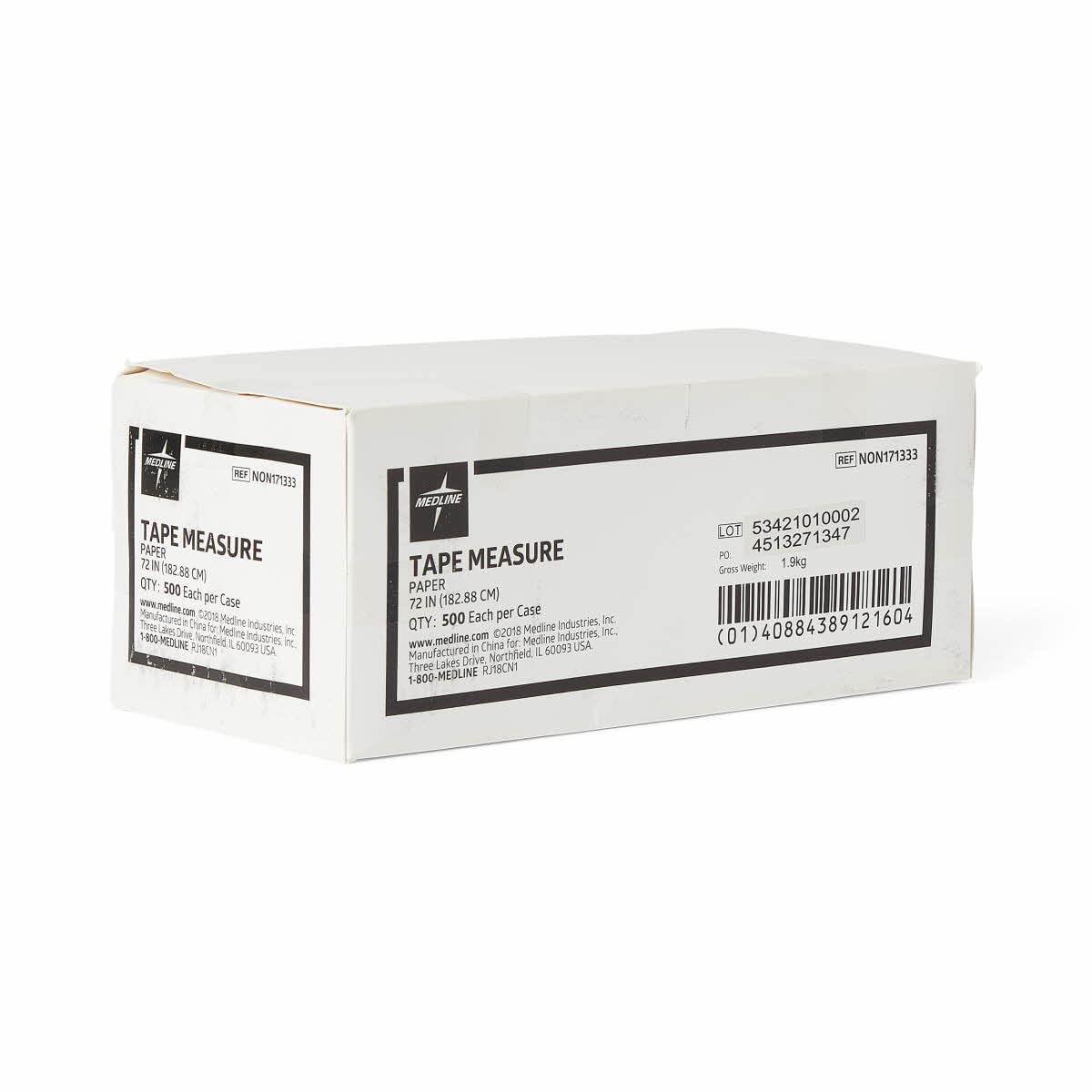 Medline Disposable Paper Measuring Tape - 72 Inch Flexible Ruler with Inches & Centimeters - Pack of 500 - Ideal for Medical, Tailoring & DIY Measurement Needs