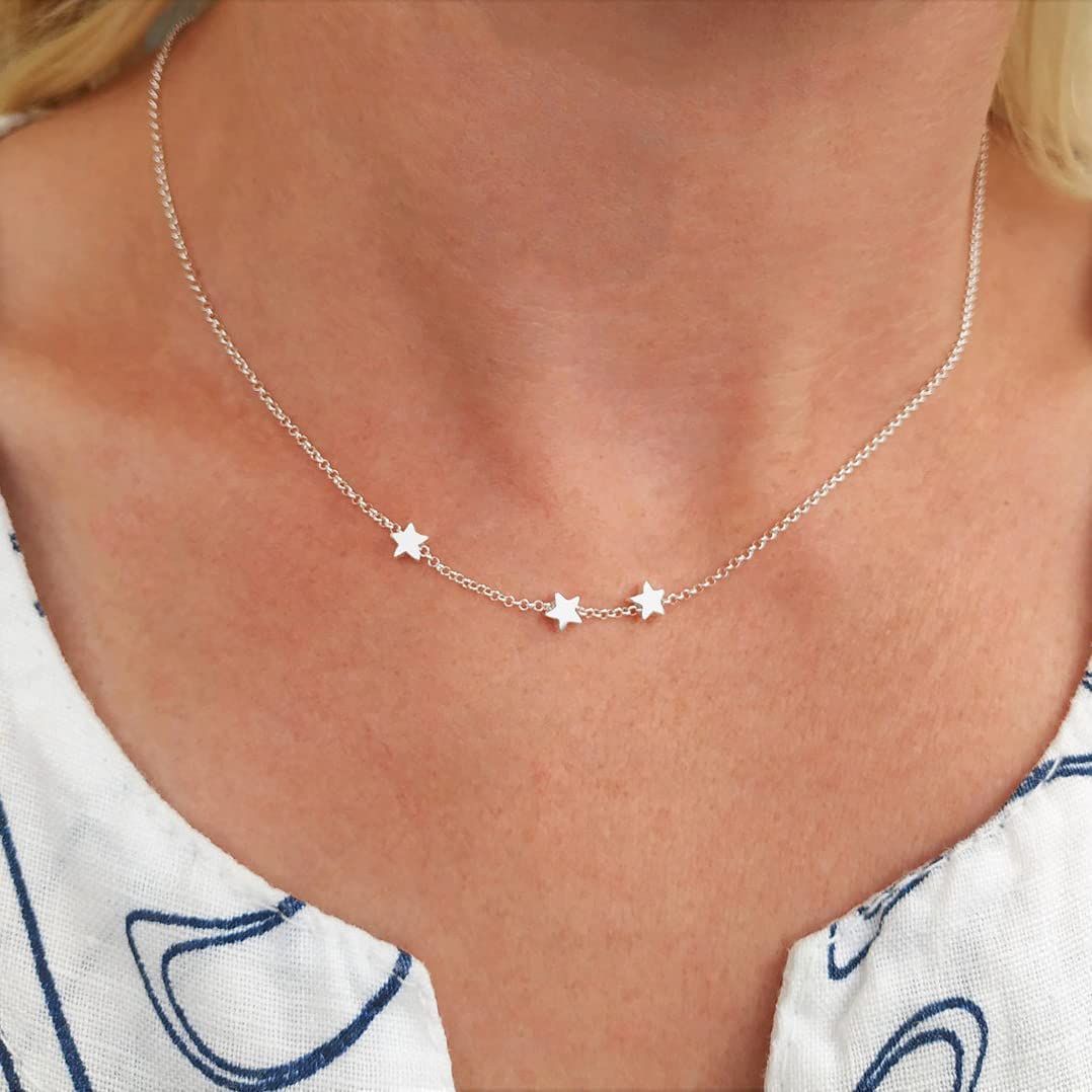 Tasiso 14K Gold Moon and Star Pendant Necklace for Women - Delicate Crescent Moon with Tiny Star Charm Minimalist Jewelry - Perfect for Everyday Wear, Date Nights & Gift Giving