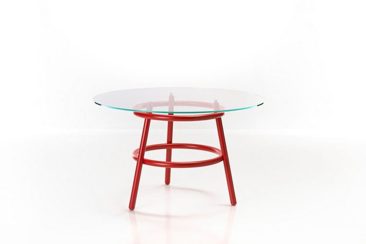 GTV Vico Magistretti 03 02 Bentwood Dining Table - Modern Wooden Round Table for Kitchen, Dining Room & Small Space Decor