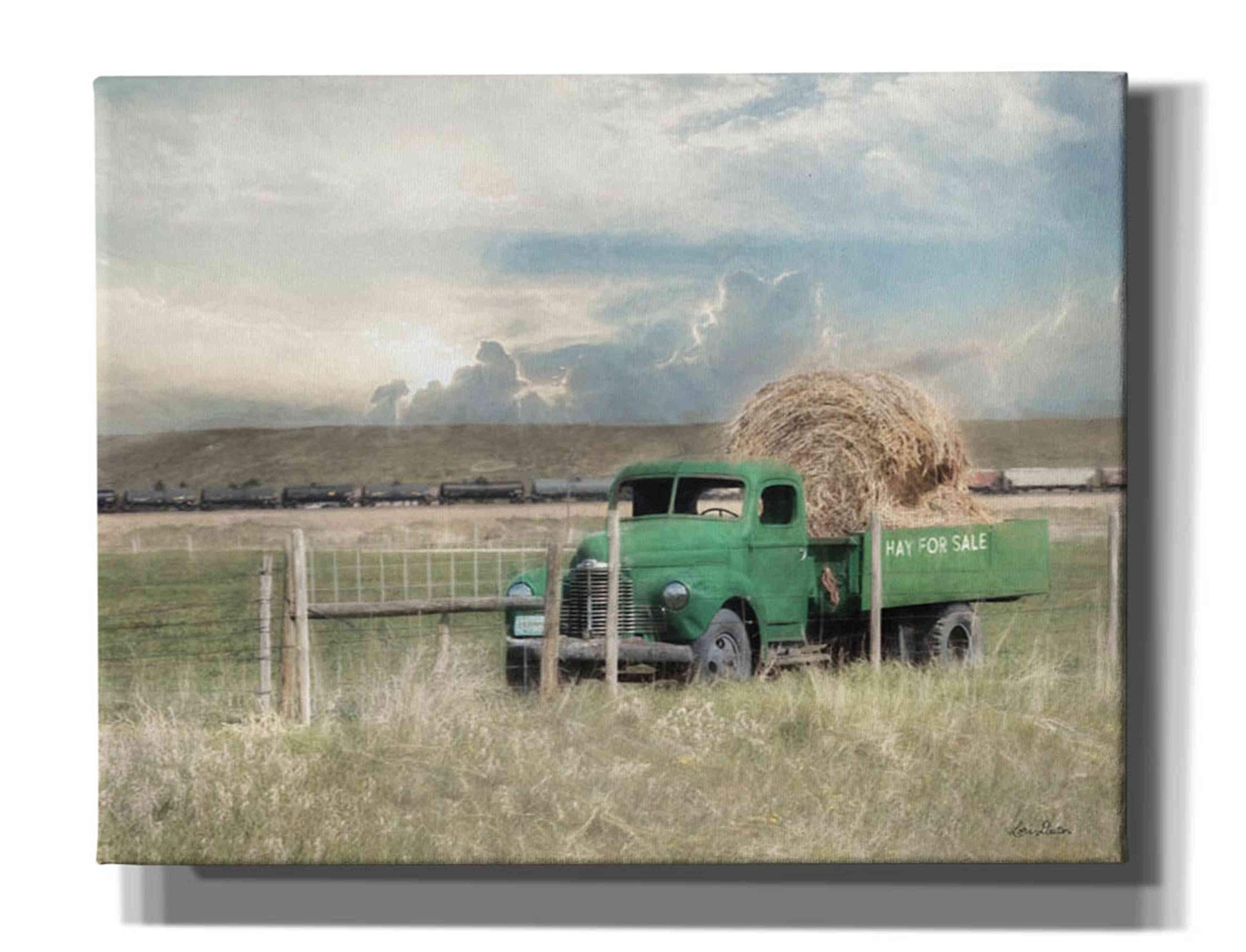 Epic Graffiti 'Hay for Sale' by Lori Deiter - 34x26 Inch Canvas Wall Art Painting, Modern Farmhouse Decor for Living Room, Bedroom & Office