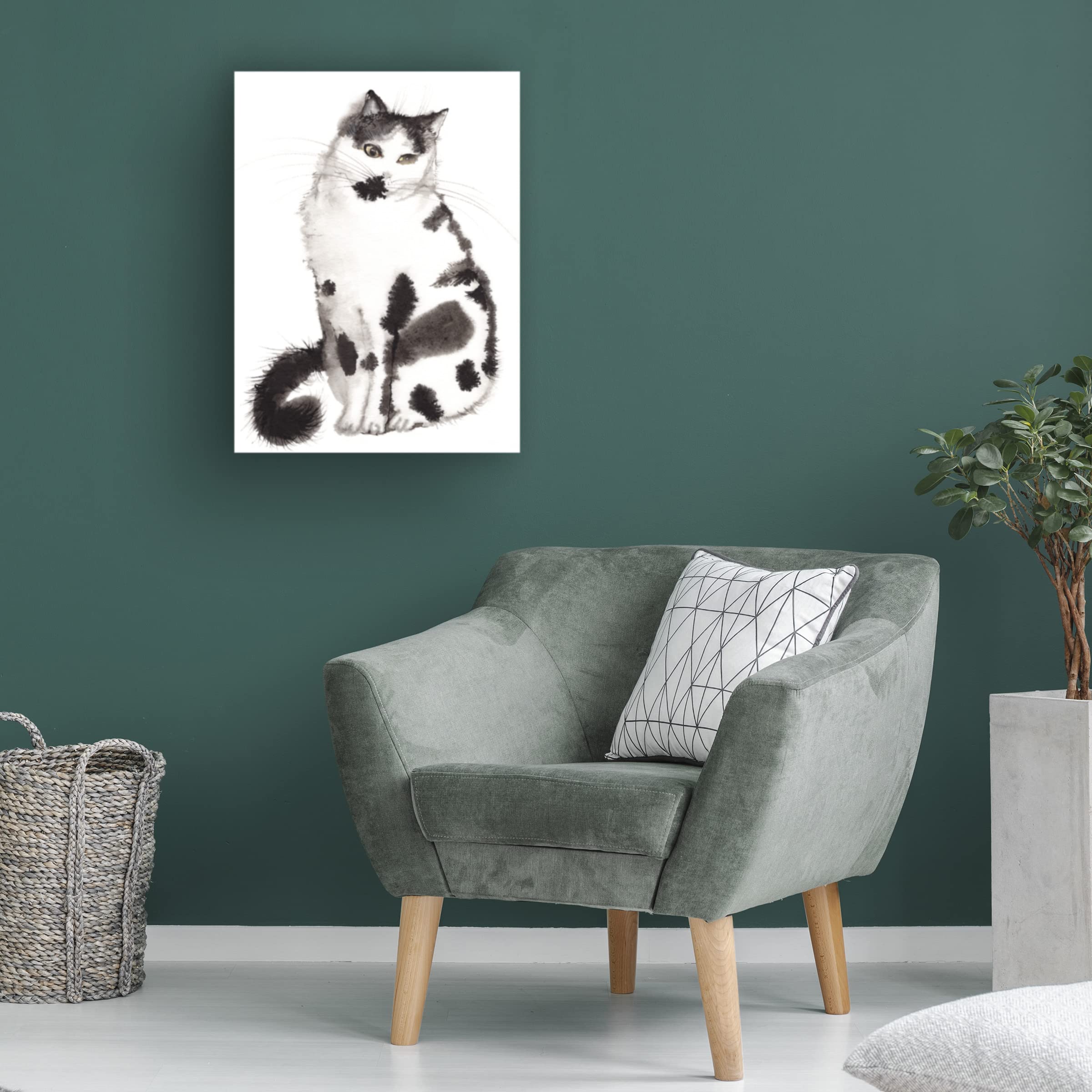Trademark Fine Art 'Black And White Fellow' Canvas Wall Art by Elena Bolgova - Modern Abstract Painting for Living Room, Bedroom & Office Decor