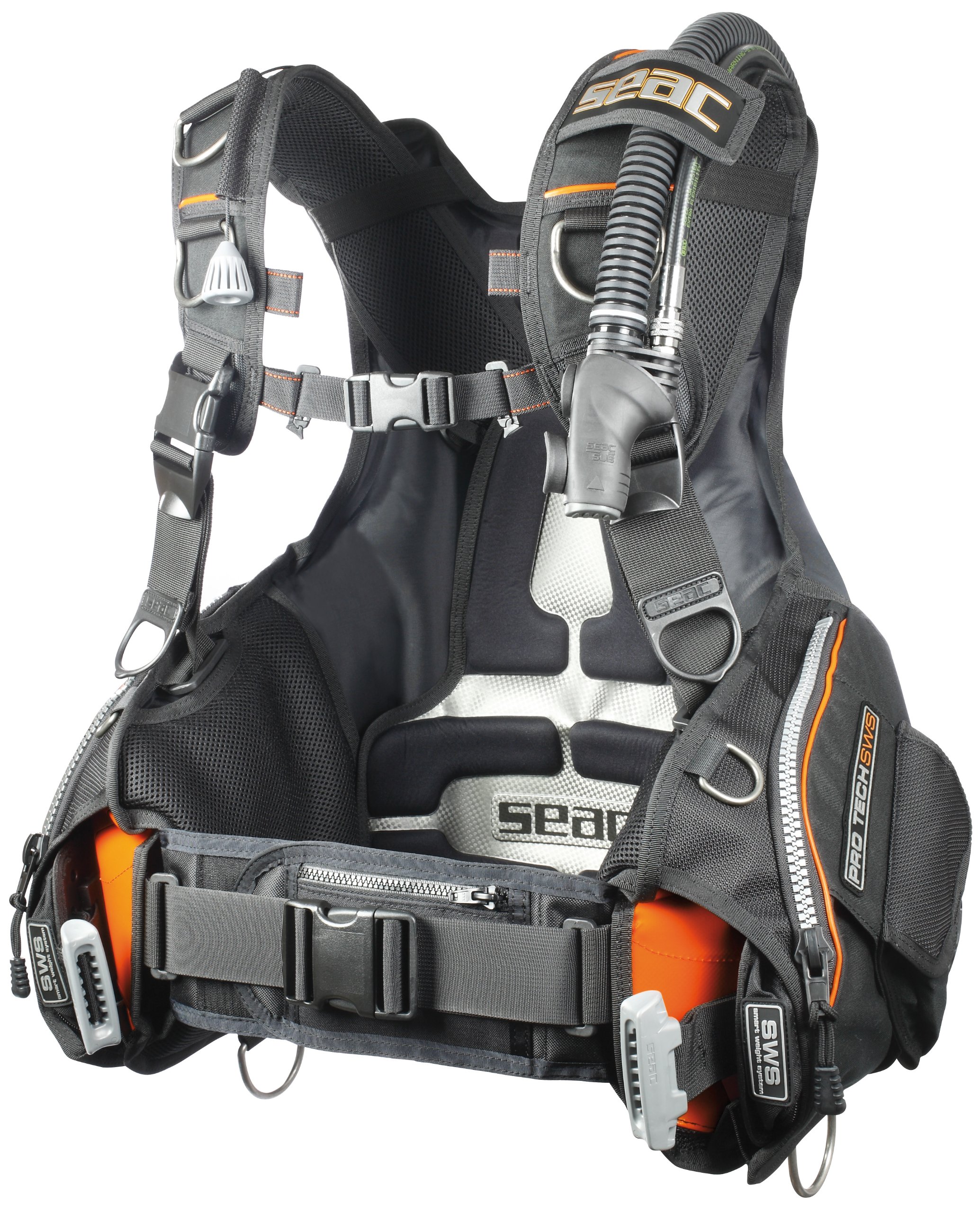 Seac Pro Tech SWS Diving BCD Vest - Adjustable Buoyancy Control Device for Scuba Diving, Snorkeling & Underwater Adventures - Perfect for Professional Divers & Beginners