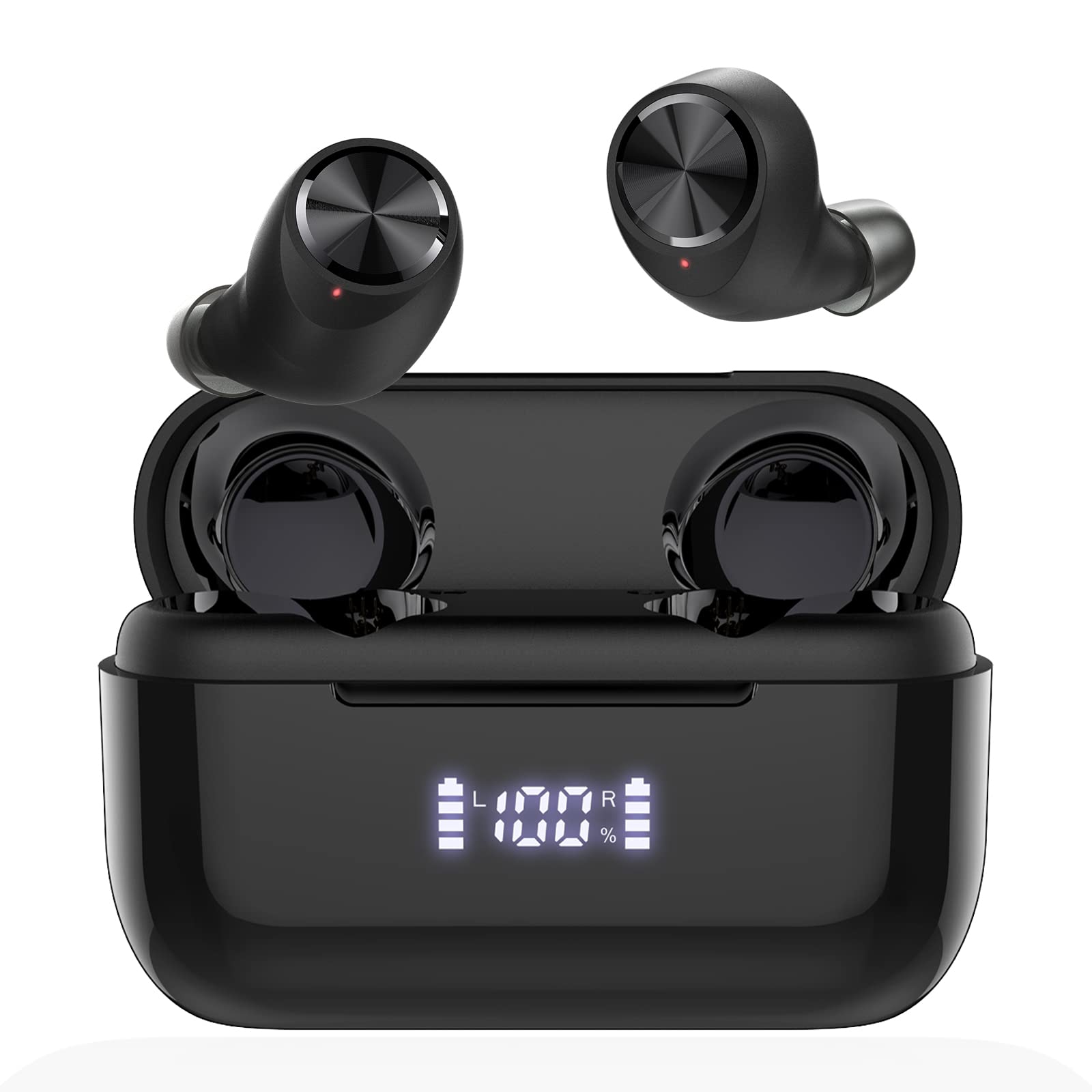 Aruind® True Wireless Earbuds Bluetooth 5.0 Headphones - 160H Playtime, IPX7 Waterproof, CVC 8.0 Noise Cancelling, Deep Bass - LED Power Display, Built-in Mobile Power - Perfect for Sports, Workouts, Running & Travel