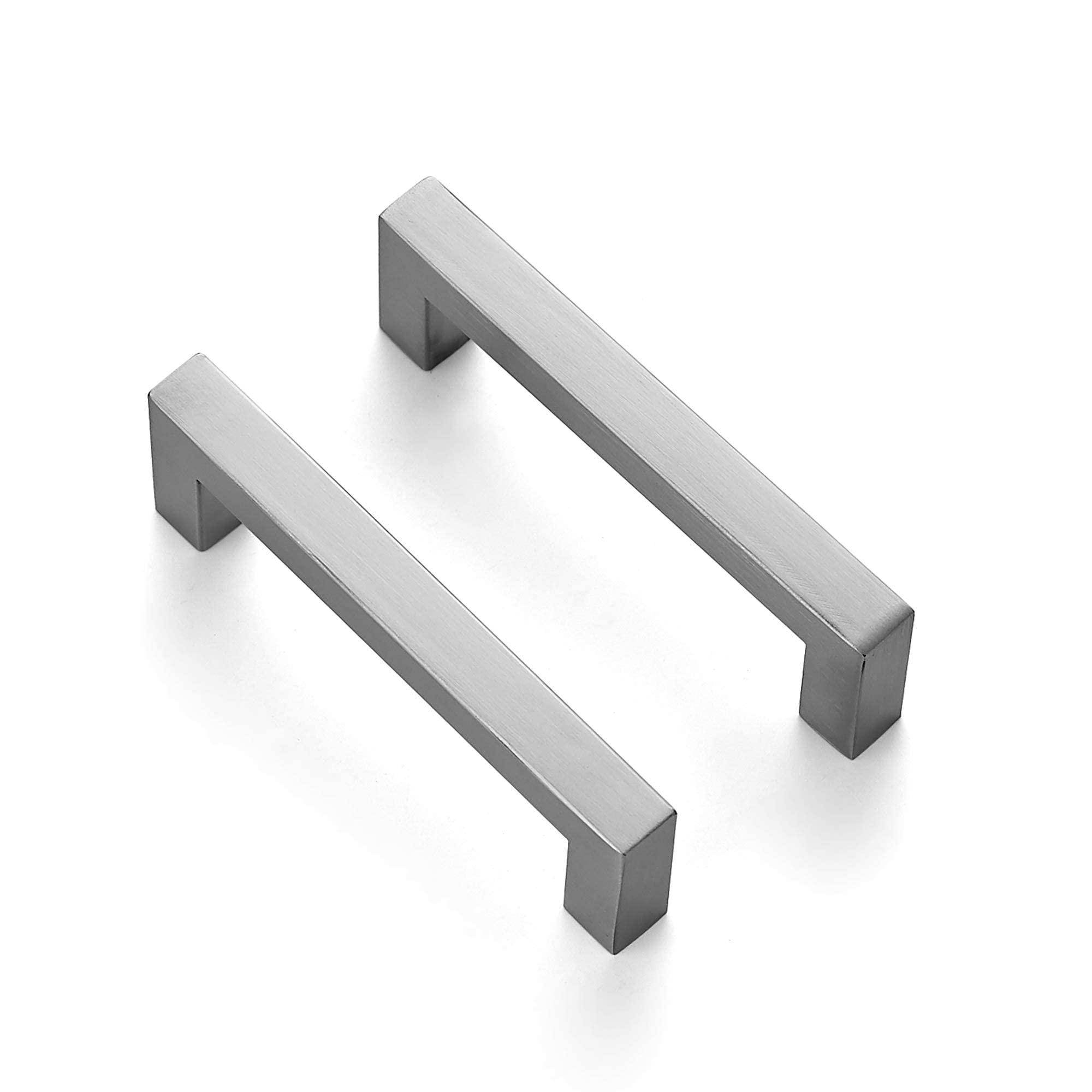 Ravinte 5 Pack 3-3/4 Inch Square Cabinet Handles - Satin Nickel & Brushed Nickel Drawer Pulls - Durable Kitchen Cabinet Hardware for Home & Office - Perfect for Cabinets, Cupboards, and Drawers